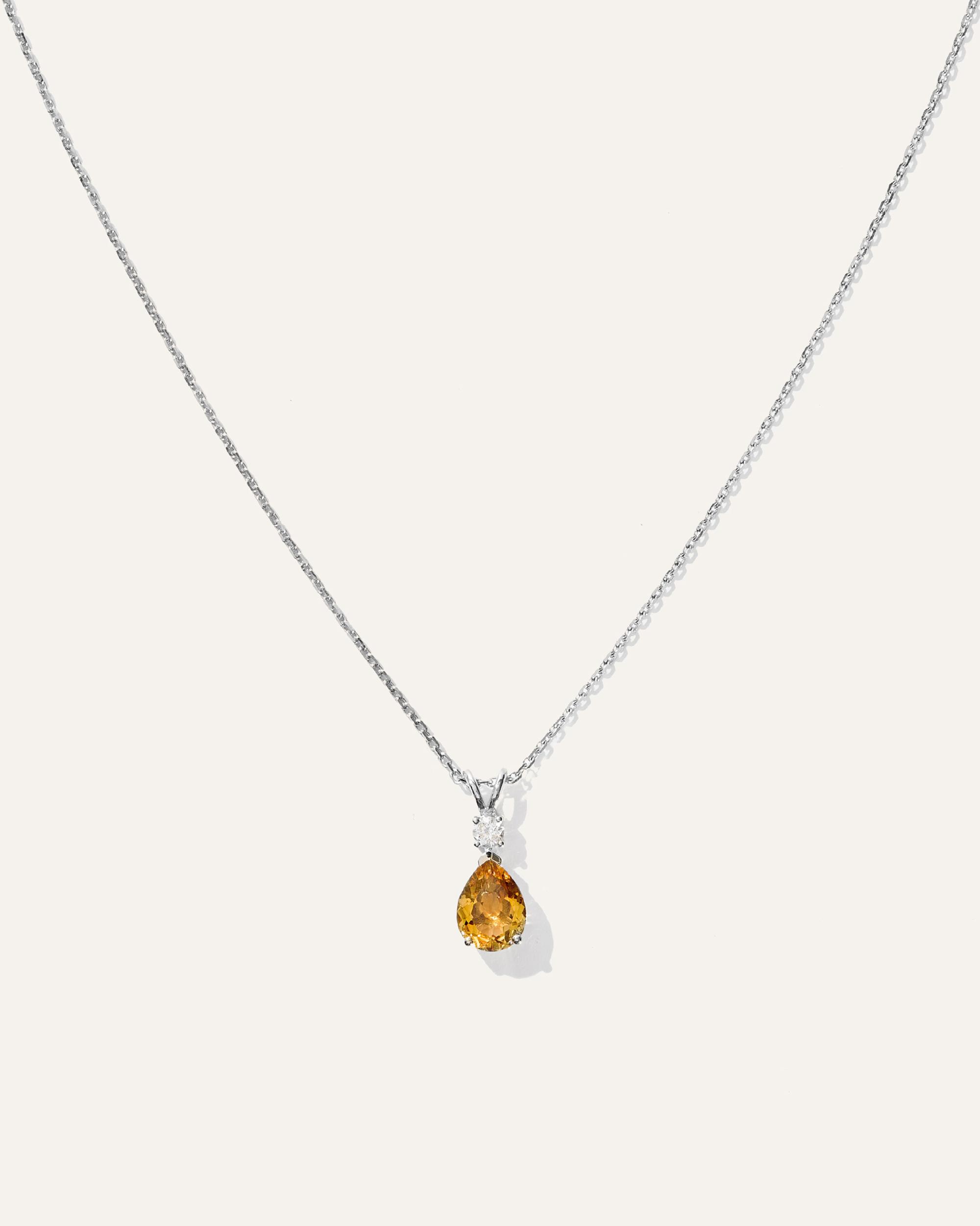 Quince | Women's 14K Gold Diamond & Semi-Precious Gemstone Drop Necklace Product Image