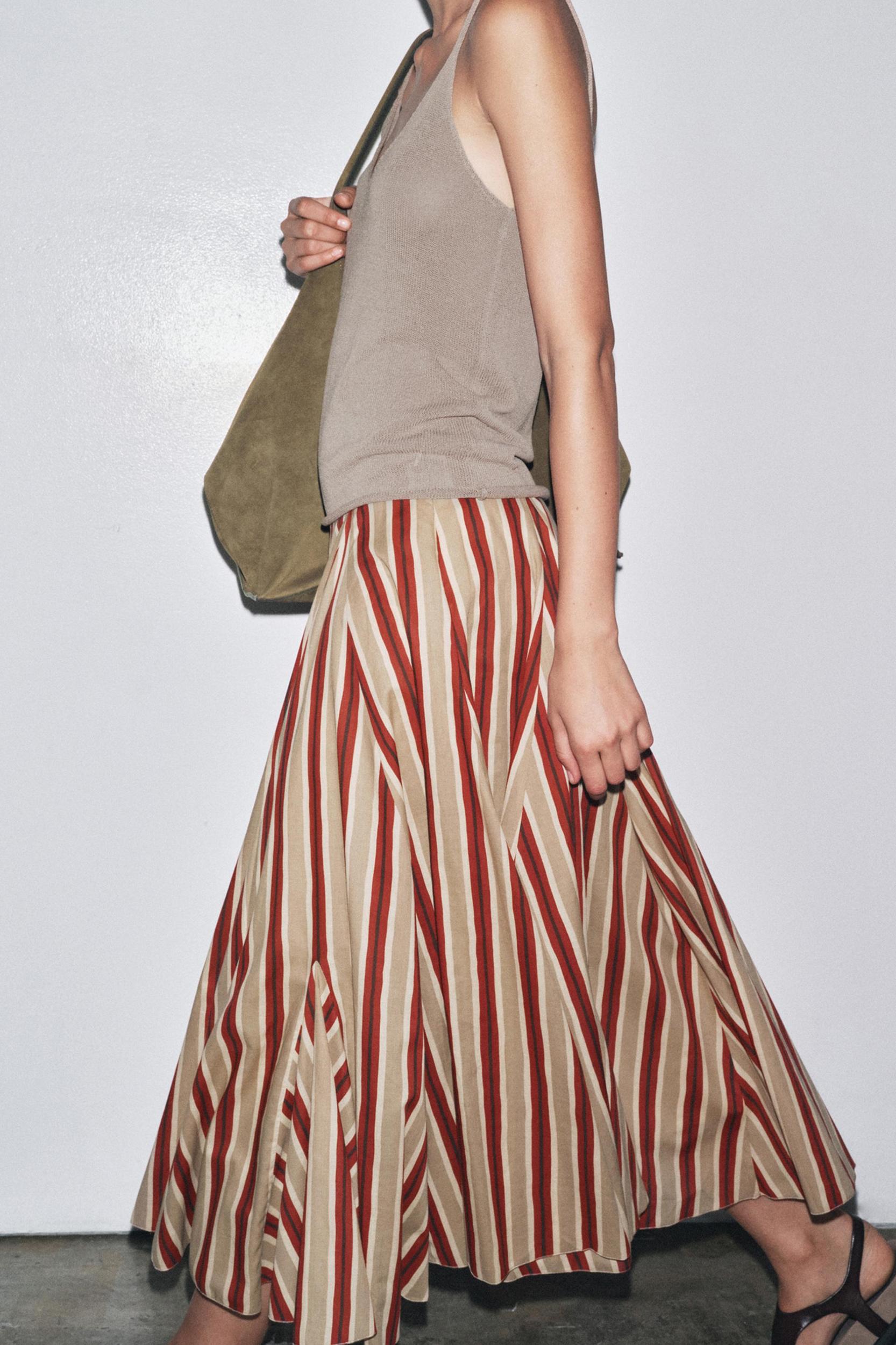 ZW COLLECTION STRIPED MIDI SKIRT Product Image