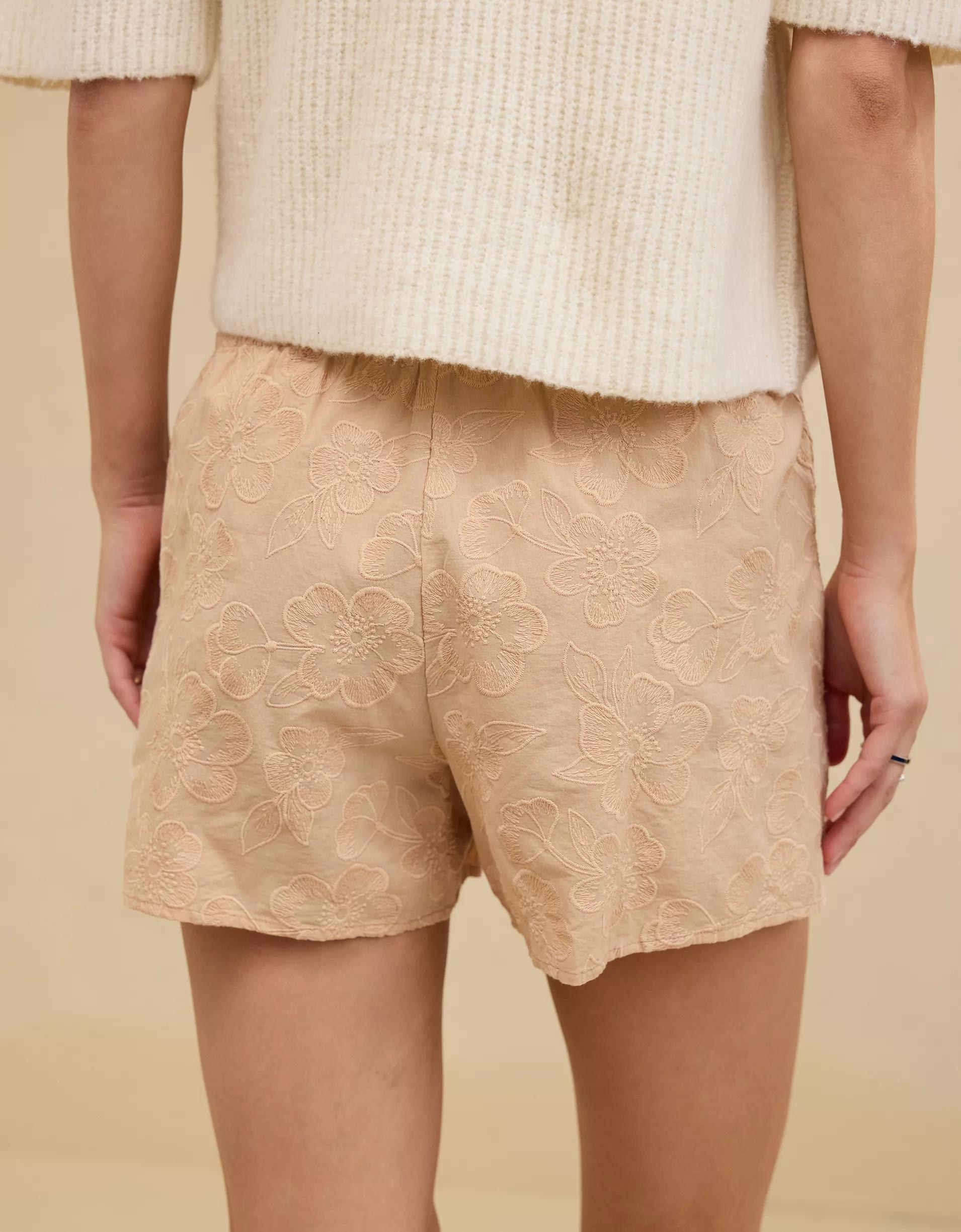 Aerie Off-Duty Embroidered Cotton Boxer Product Image