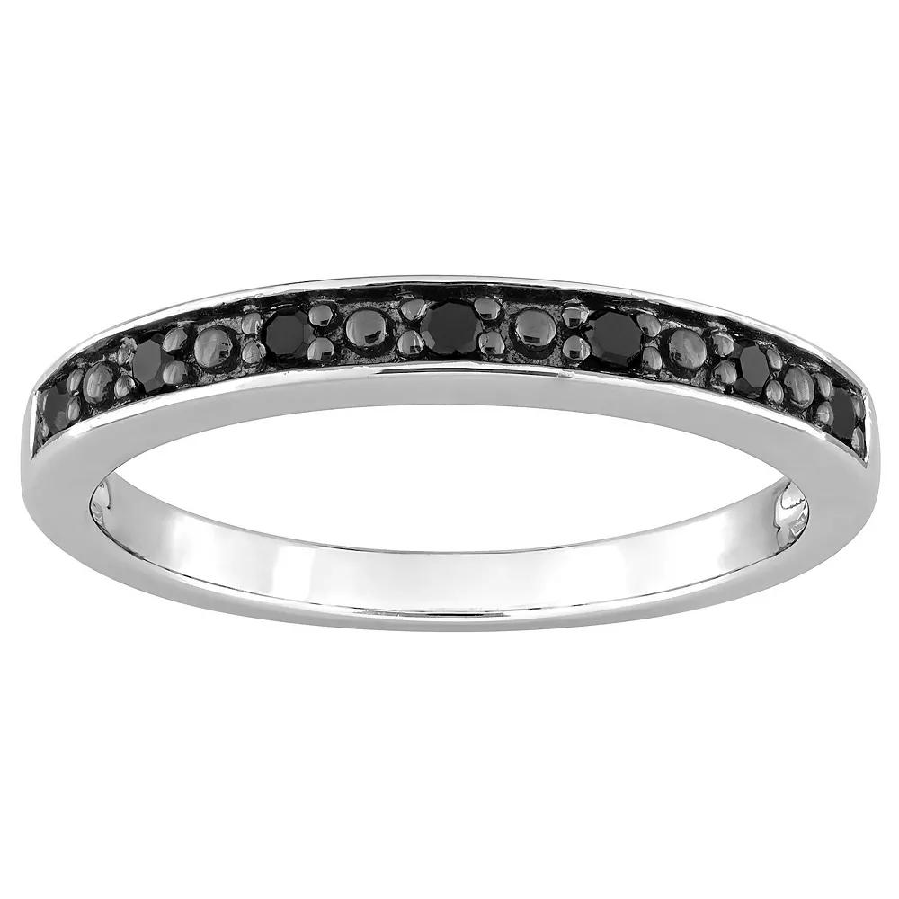Stella Grace Sterling Silver 1/10 Carat T.W. Black Diamond Wedding Band, Women's, Size: 6.50 Product Image