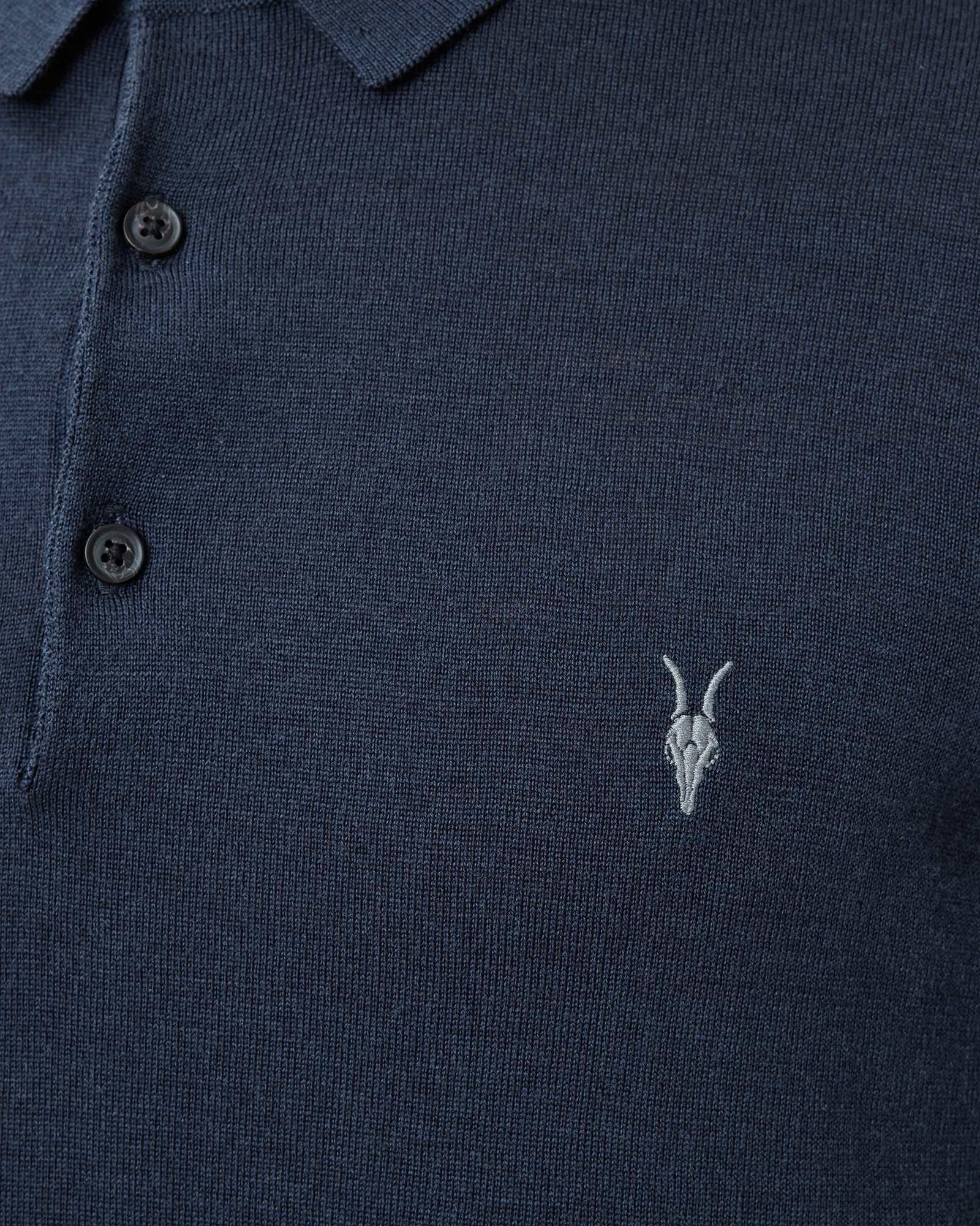 Mode Merino Long Sleeve Ramskull Polo Shirt Product Image