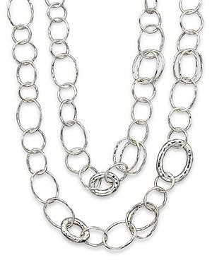 Long Hammered Bastille Necklace in Sterling Silver Product Image