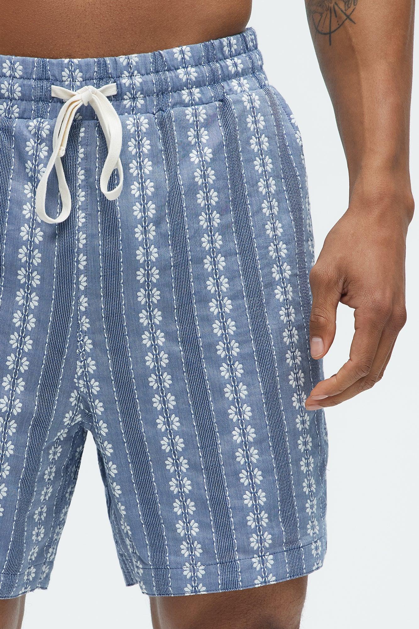 Denali Floral Warm Up Shorts - Blue/combo Product Image
