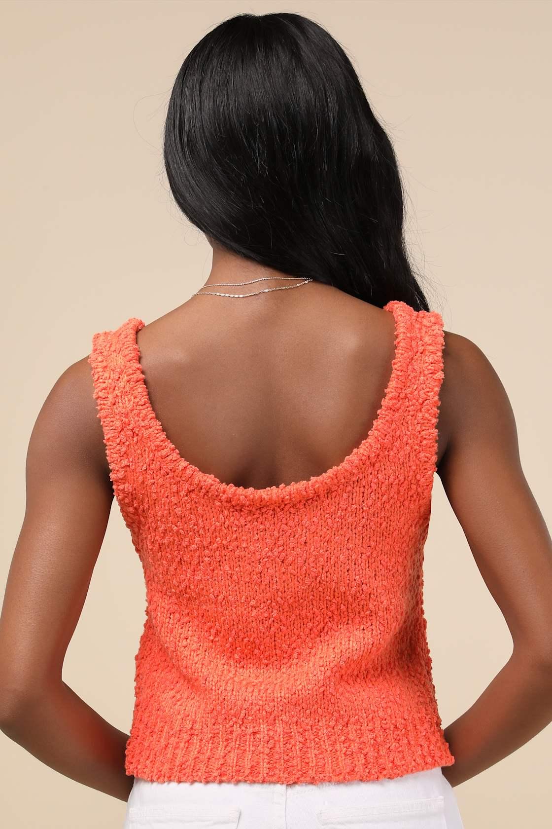 Easily the Cutest Orange Knit Cropped Tank Top Product Image
