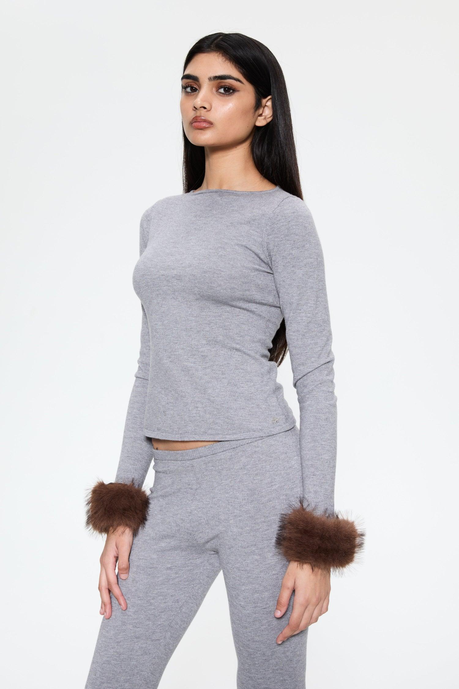 AMELIA TOP - HEATHER GREY Product Image