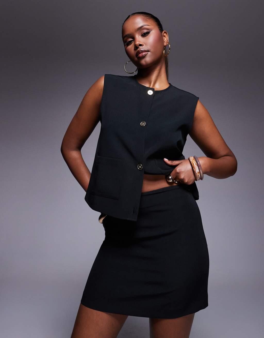 ASOS DESIGN mini skirt in black - part of a set Product Image