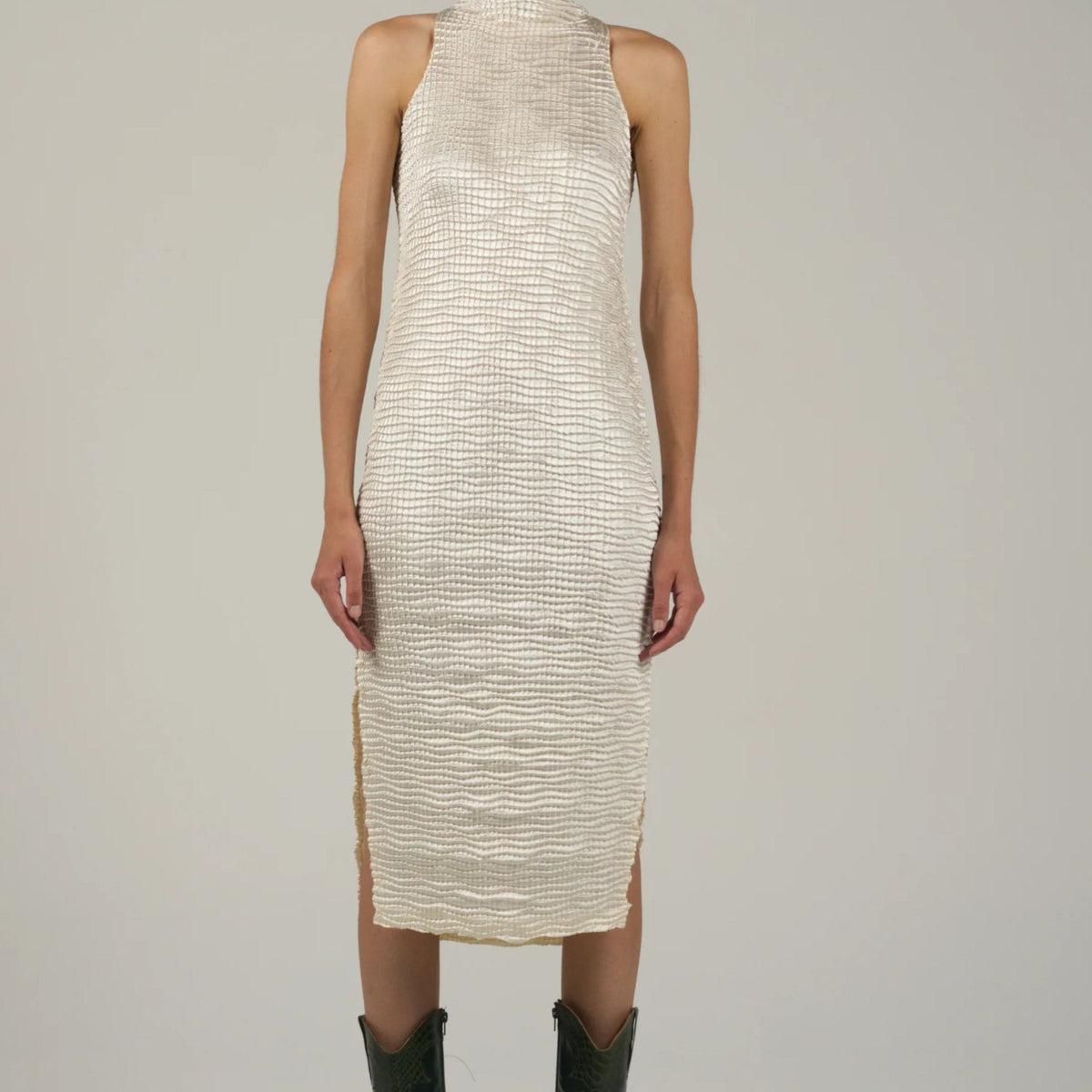 Skin Singlet Dress in Pearl Product Image