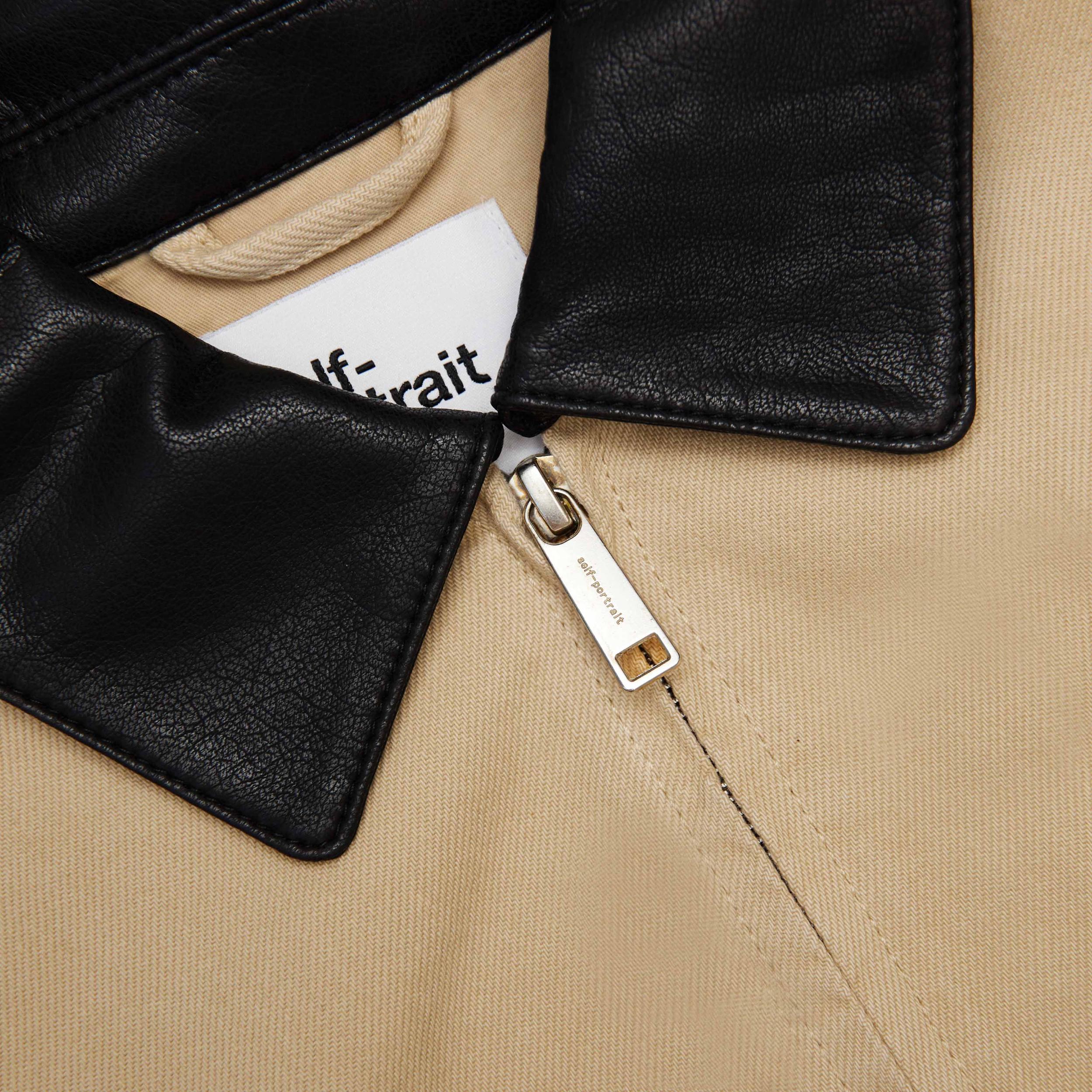 Beige Denim Cropped Jacket Product Image
