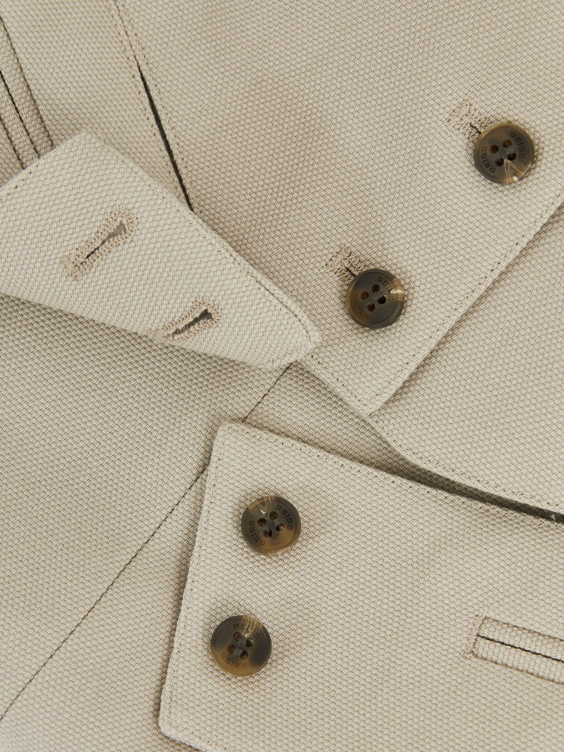 Wool-Blend Textured Waistcoat in Neutral Product Image