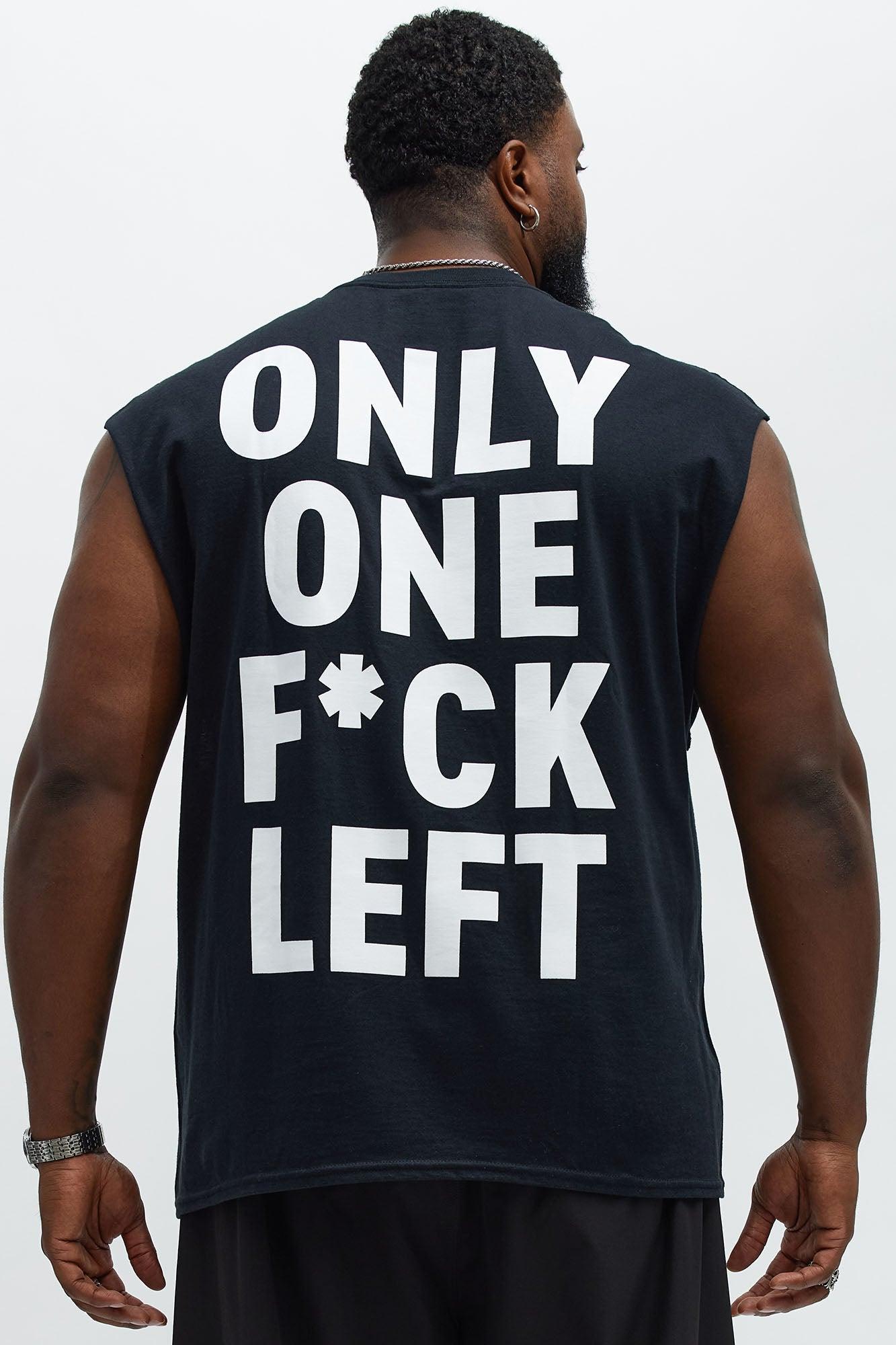 One One F*ck Left Muscle Tee - Black Male Product Image