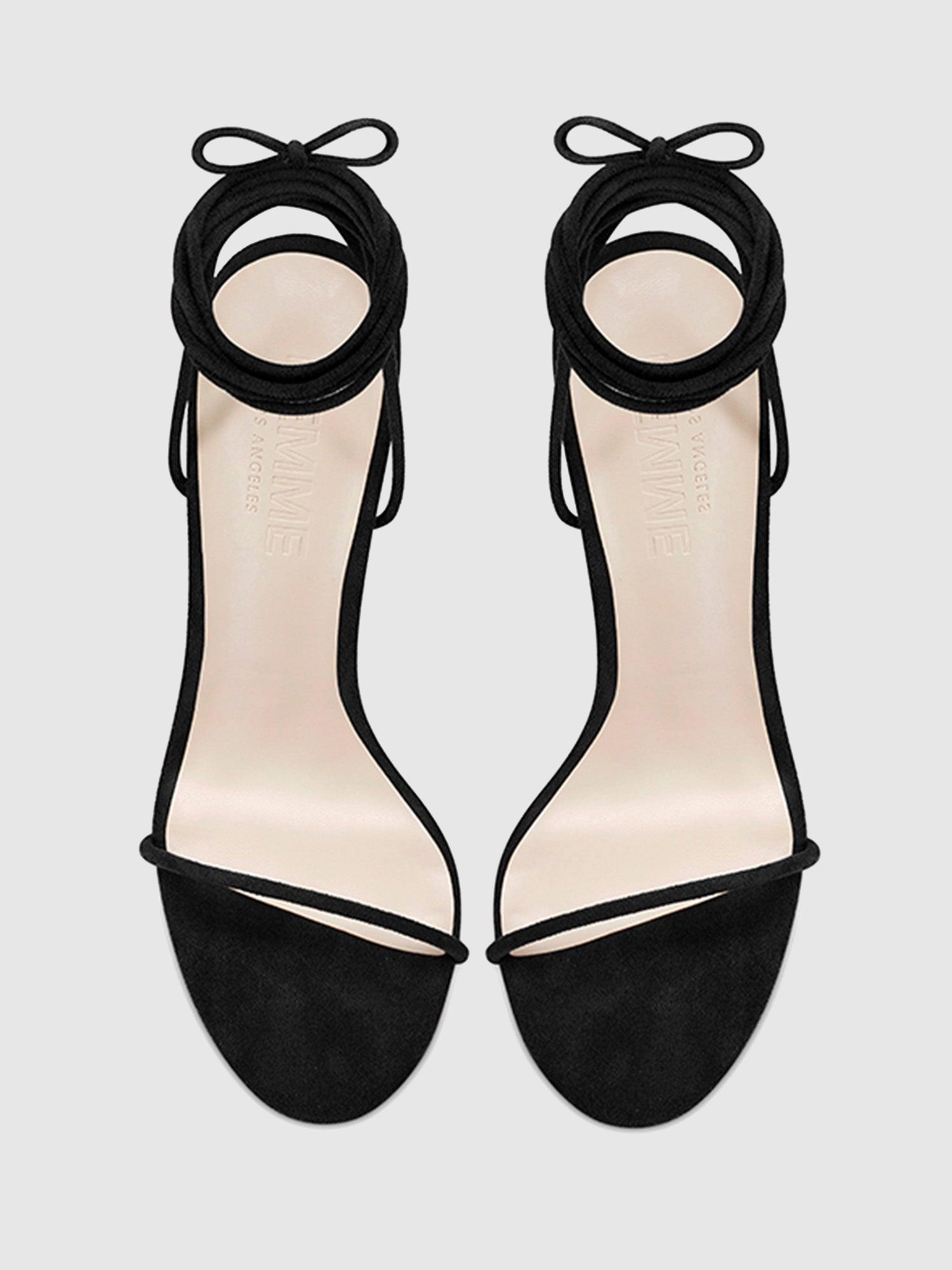 Barely There Lace Up Heel - Noir Product Image
