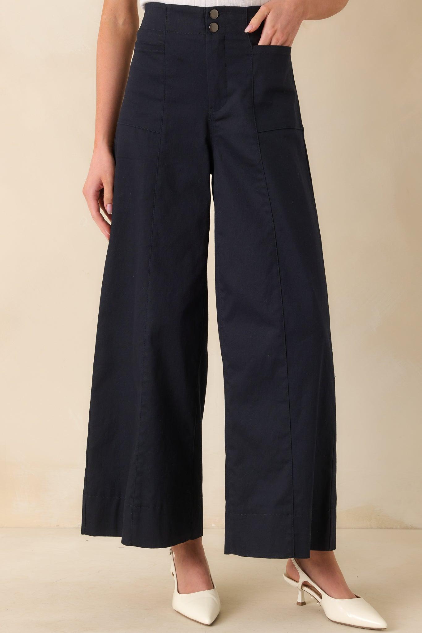 Daylight Glimmer Navy Wide Leg Pants Product Image