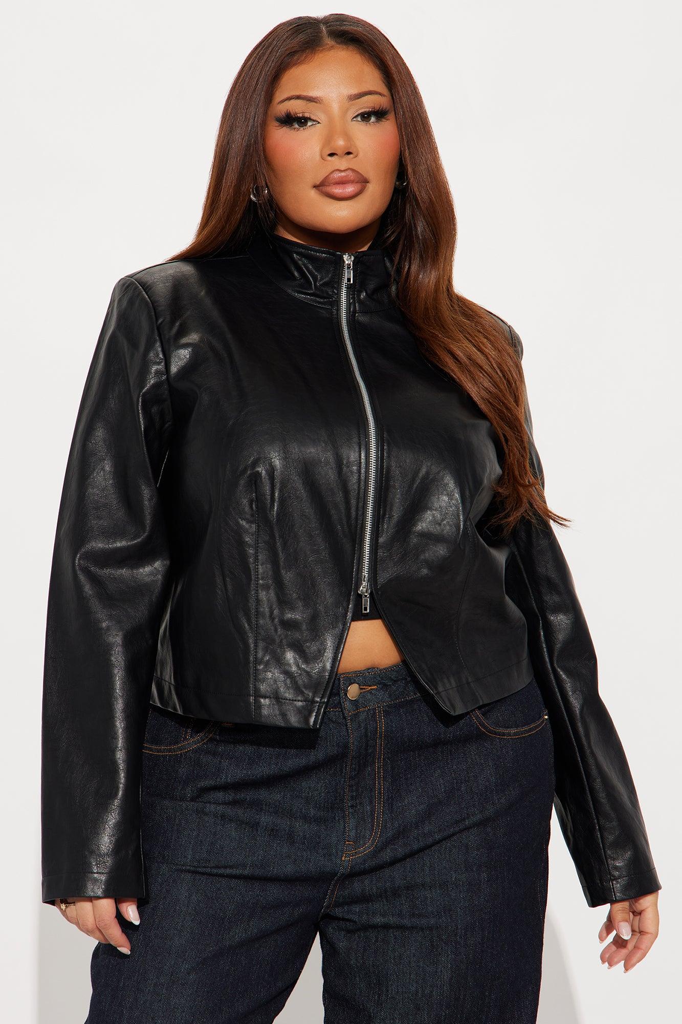Untamed Energy Washed Faux Leather Moto Jacket - Black Female Product Image
