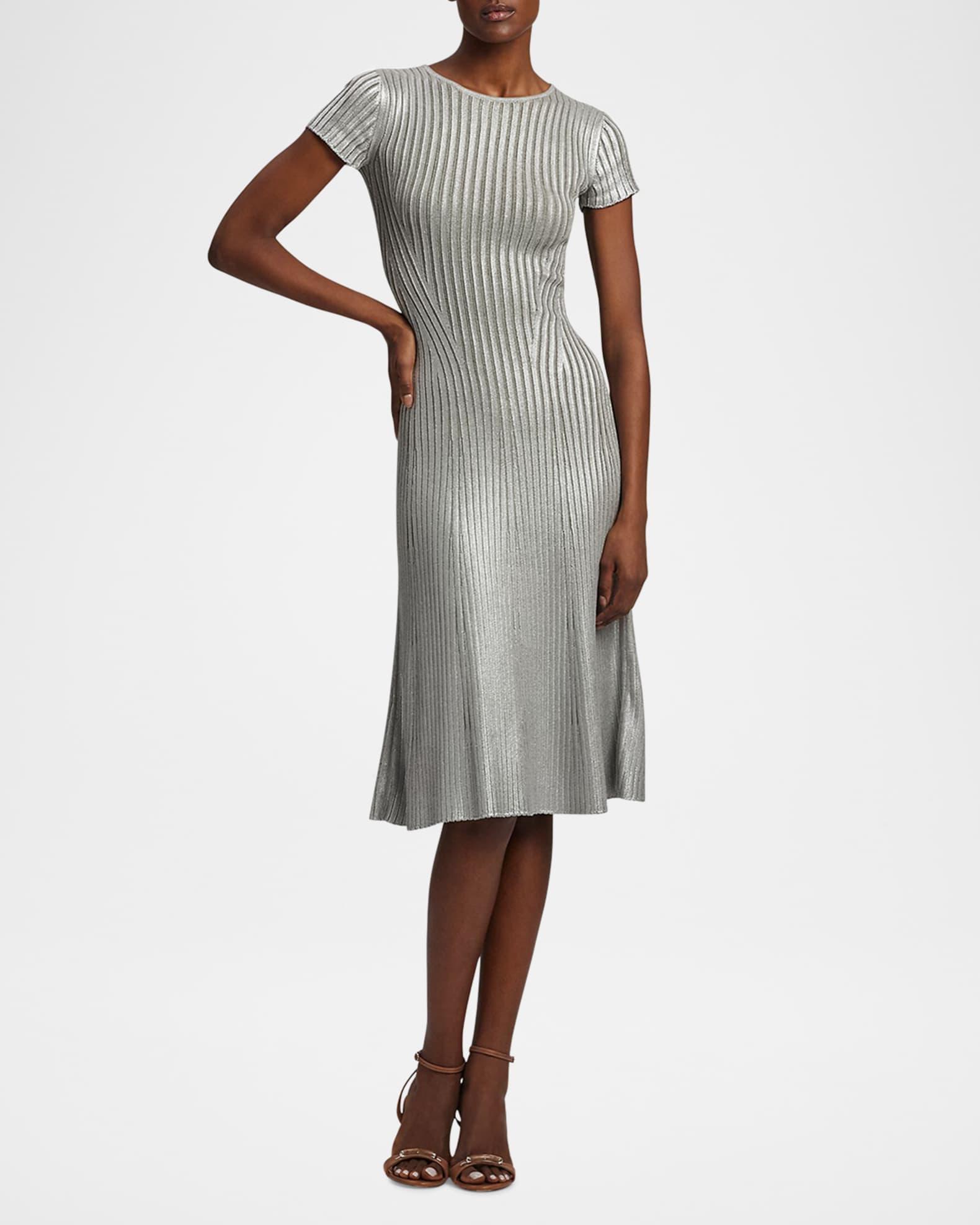 Foil Rib Crewneck Dress Product Image