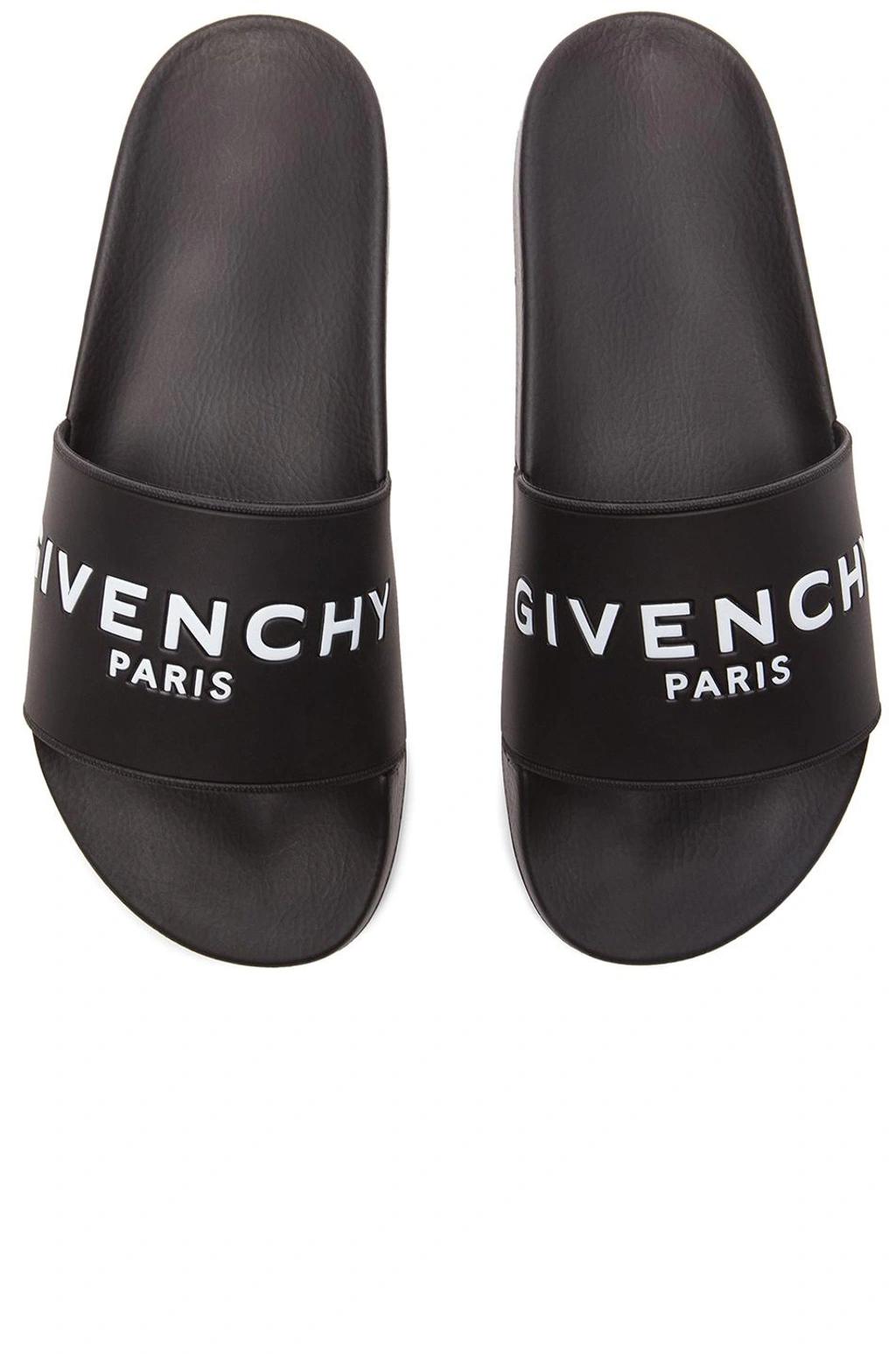 Black Logo-Print Pool Slides Product Image