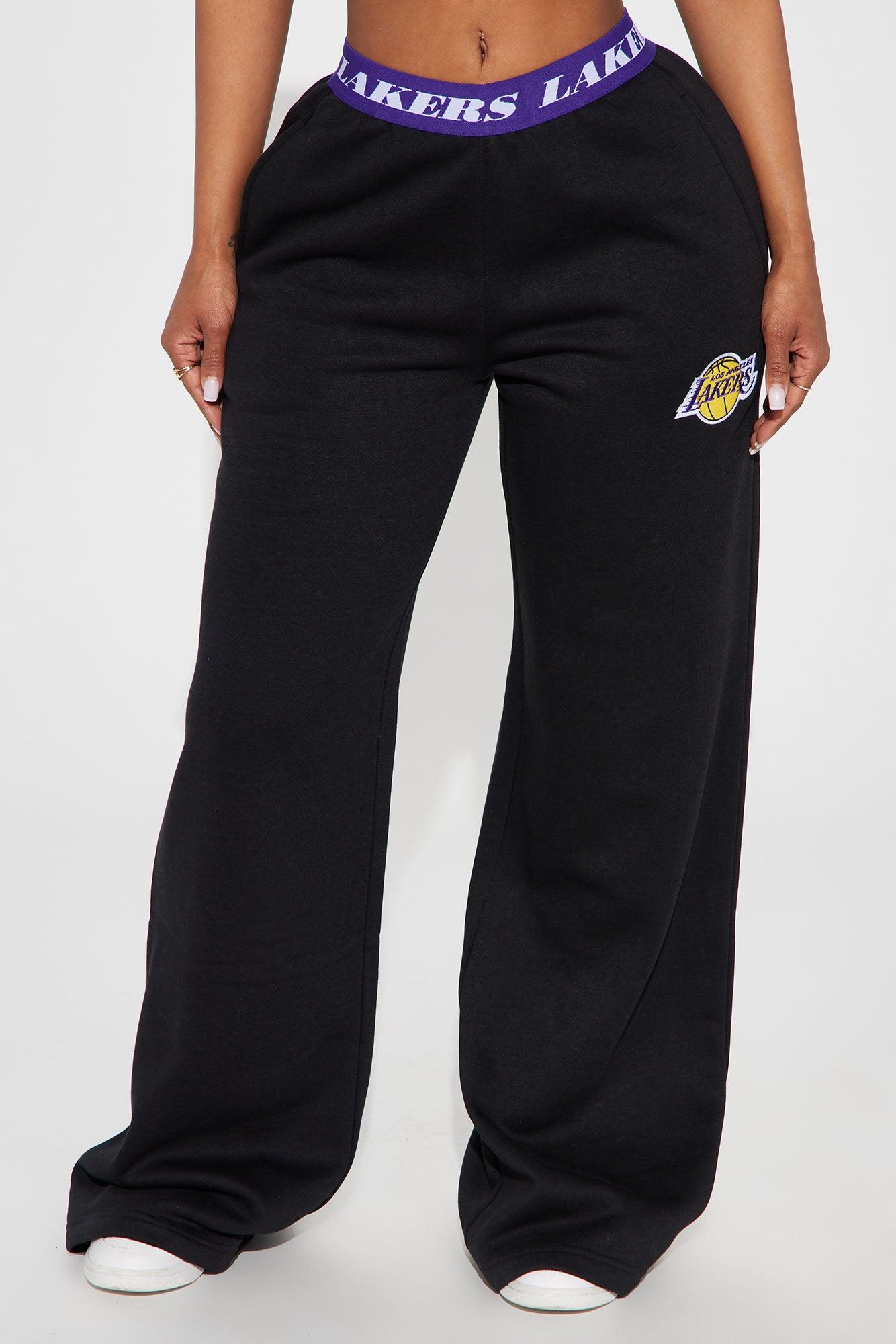 Lakers Free Throw Wide Leg Pant - Black Product Image