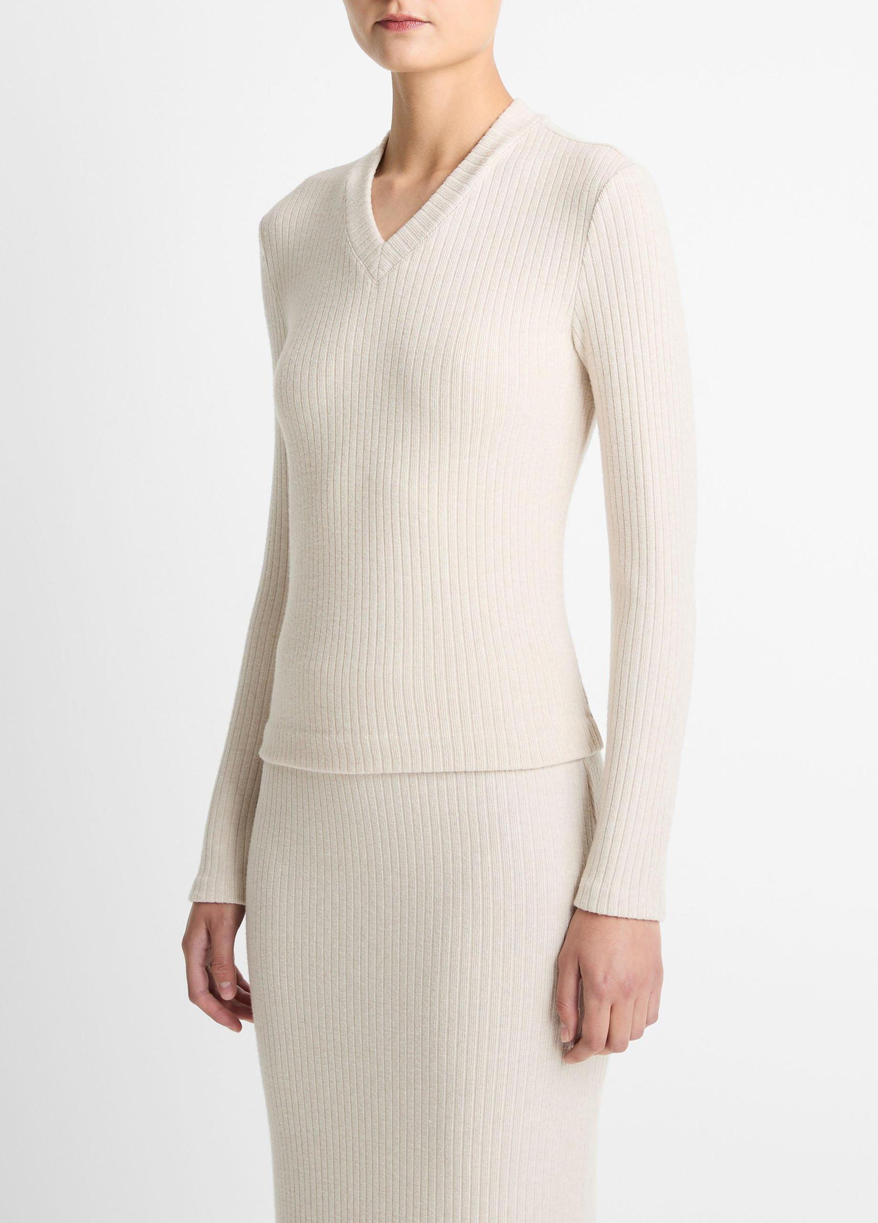 Cozy Rib High V-Neck Top Product Image