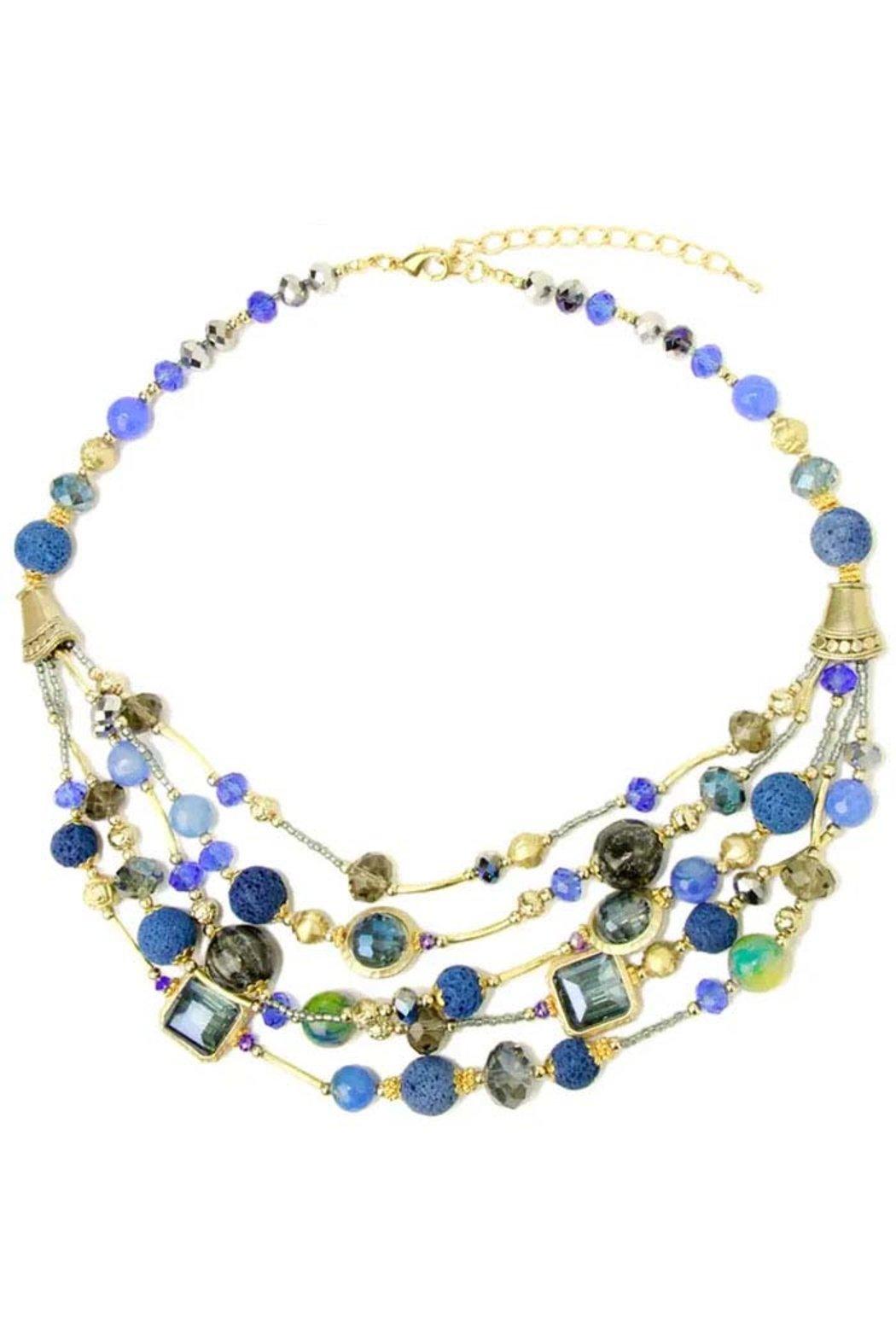 Pumice Royal Blue Beaded Statement Necklace Product Image
