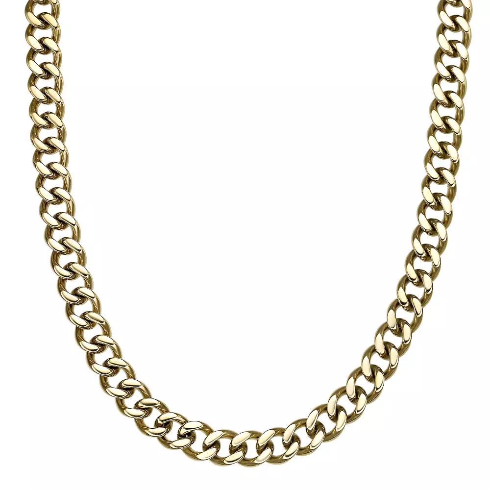 Men's LYNX Stainless Steel 11 mm Curb Chain Necklace, Size: 30", Gold Tone Product Image