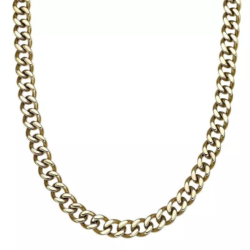 Men's LYNX Stainless Steel 11 mm Curb Chain Necklace, Size: 30", Gold Tone Product Image