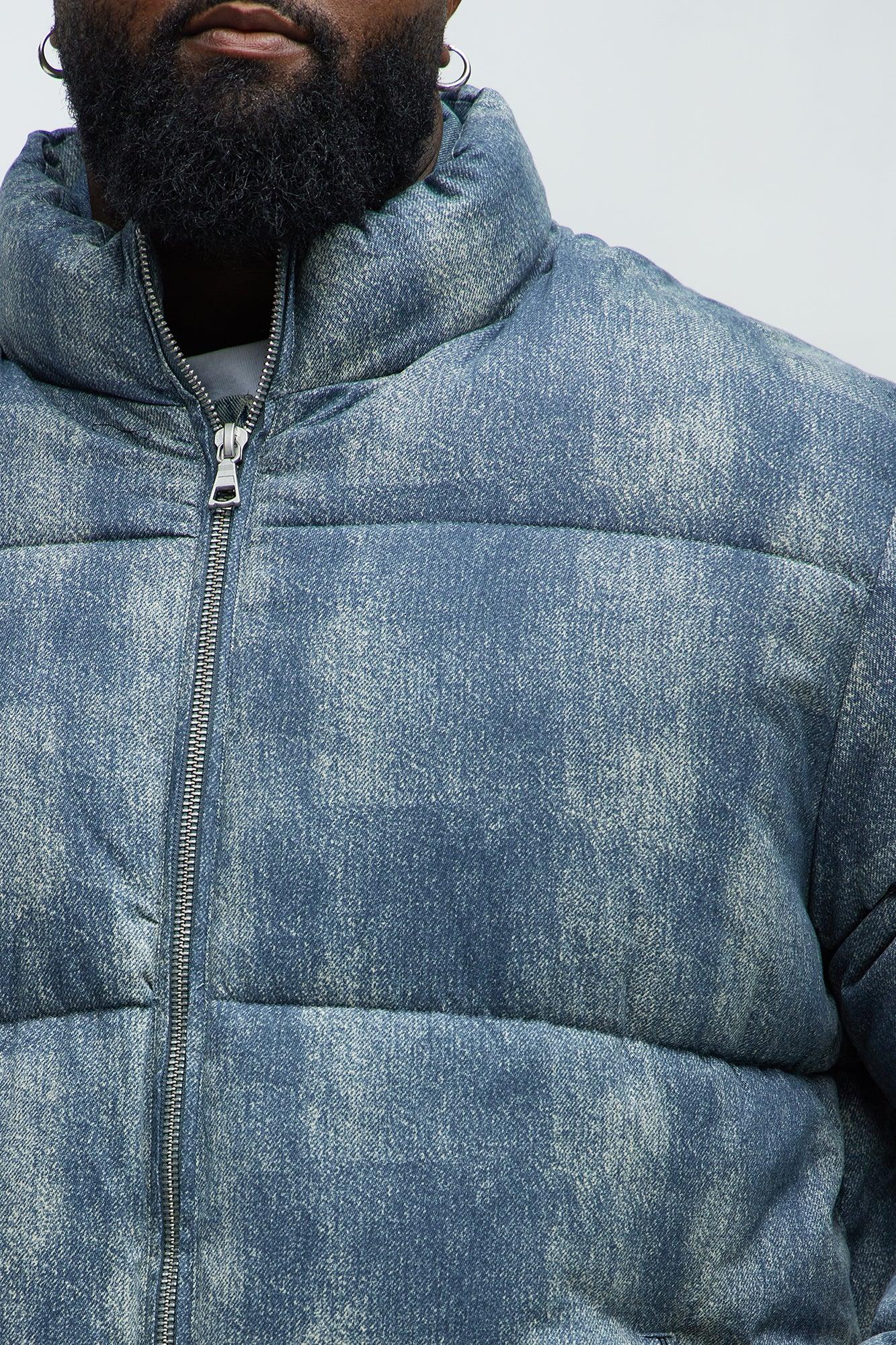 Inwood Printed Denim Puffer - Blue/combo Male Product Image