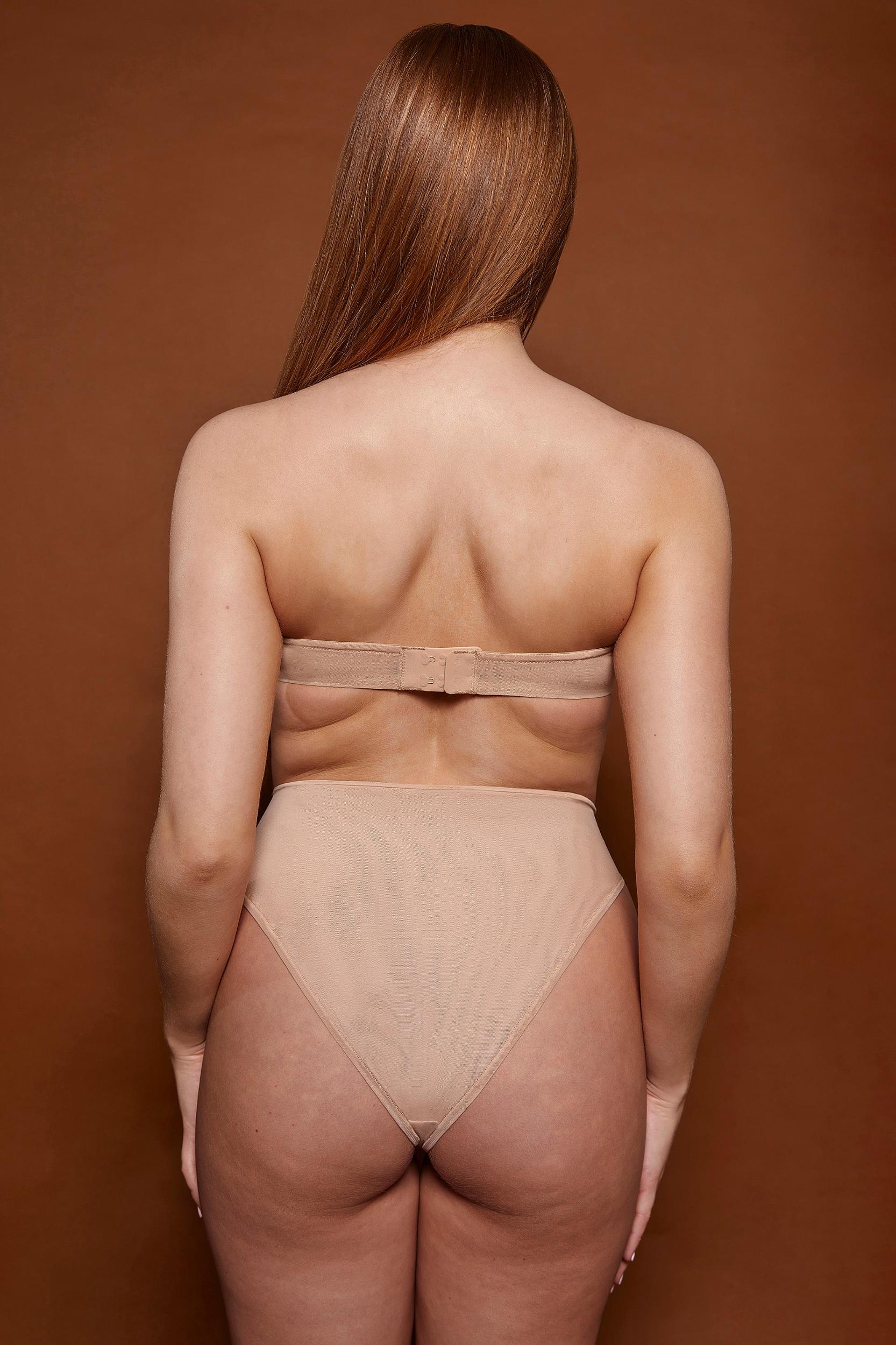 Soft Mesh High Waisted Knicker in Warm Peach Product Image
