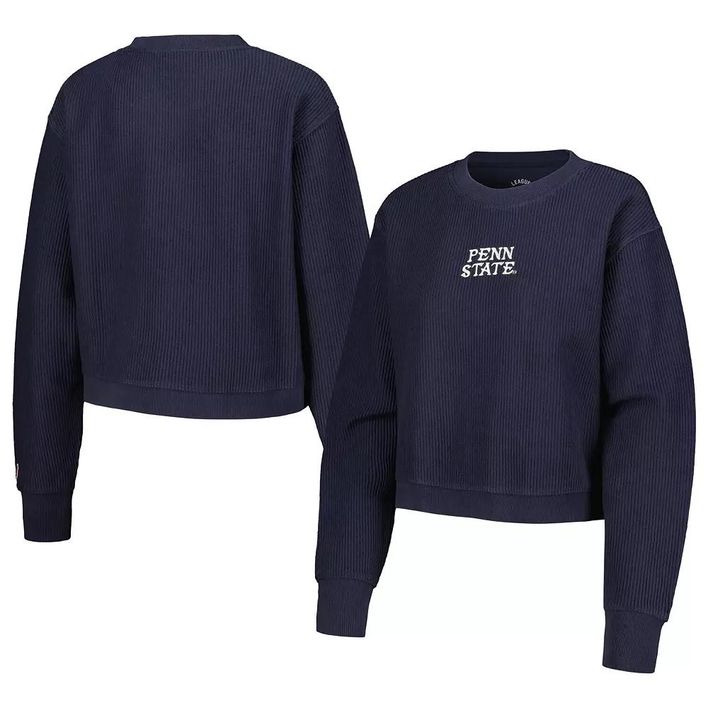 Women's League Collegiate Wear Navy Penn State Nittany Lions Timber Cropped Pullover Sweatshirt,  Product Image