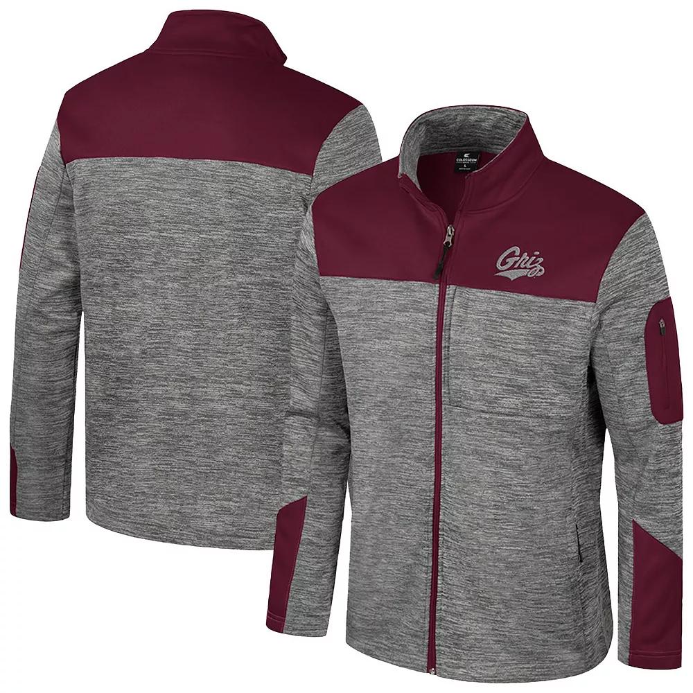Men's Colosseum  Gray/Maroon Montana Grizzlies Guard Full-Zip Jacket, Size: Medium, Mon Grey Product Image
