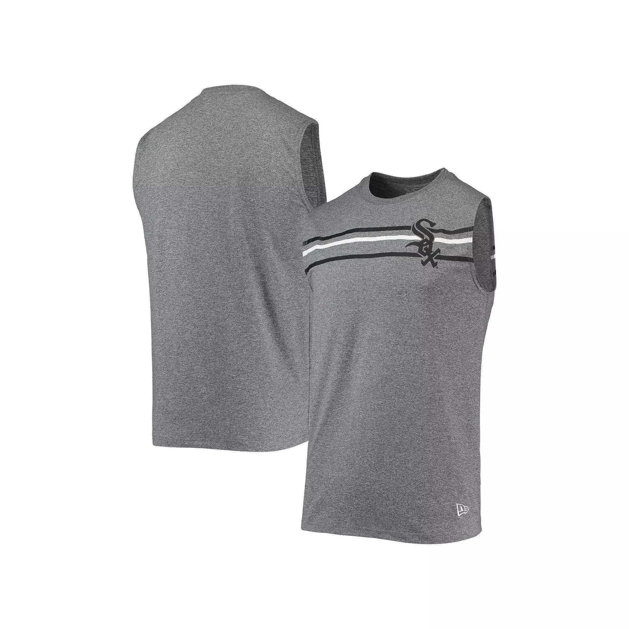 Men's New Era Heathered Gray Chicago White Sox Muscle Tank Top, Size: XL, Grey Product Image