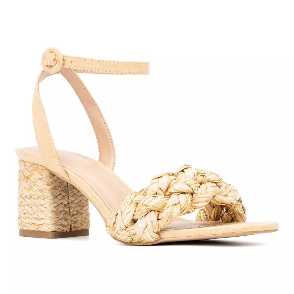 New York & Company Elissa Women's Braided Block Heels, Size: 9, Natural Product Image