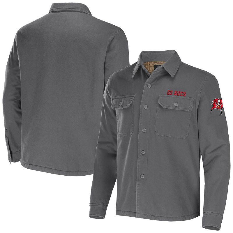 Men's NFL x Darius Rucker Collection by Fanatics Pewter Tampa Bay Buccaneers Canvas Button-Up Shirt Jacket,  Product Image
