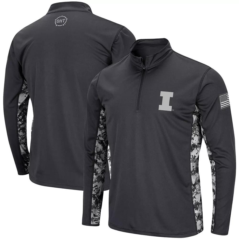 Men's Colosseum Charcoal Kansas State Wildcats OHT Military Appreciation Digital Camo Lightweight Quarter-Zip Pullover,  Product Image