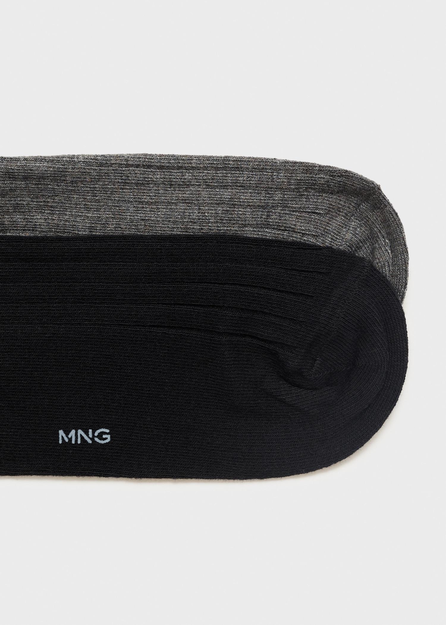 Pack of 2 ribbed cotton socks - Men | MANGO USA Product Image