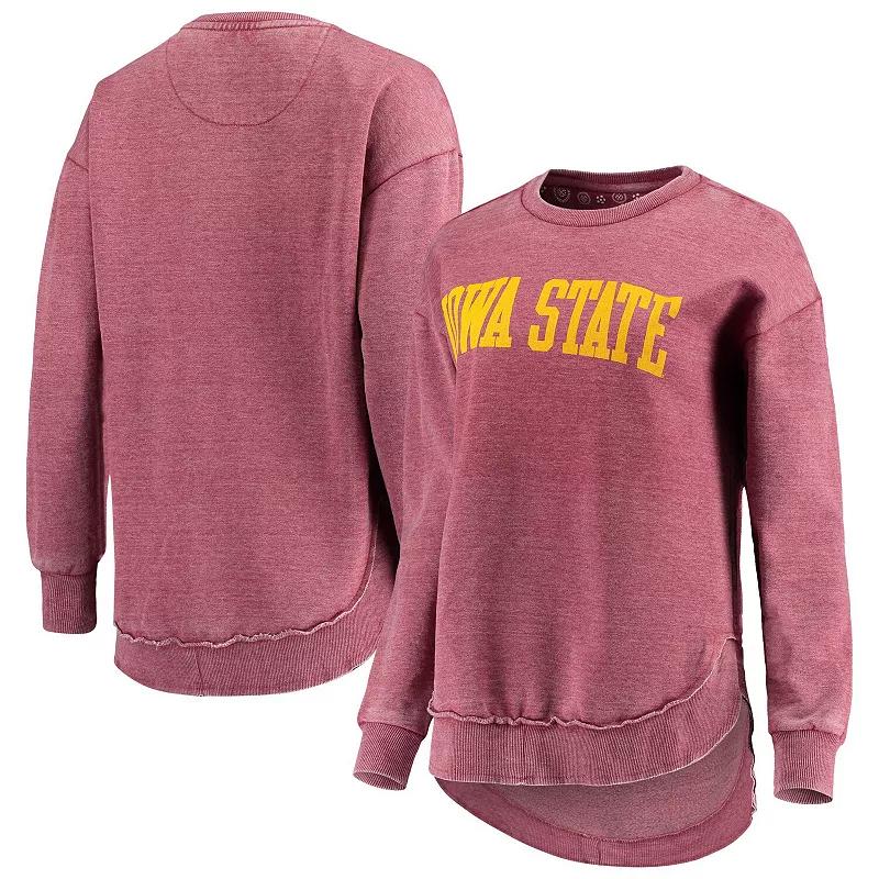 Women's Pressbox Cardinal Iowa State Cyclones Vintage Wash Pullover Sweatshirt,  Product Image