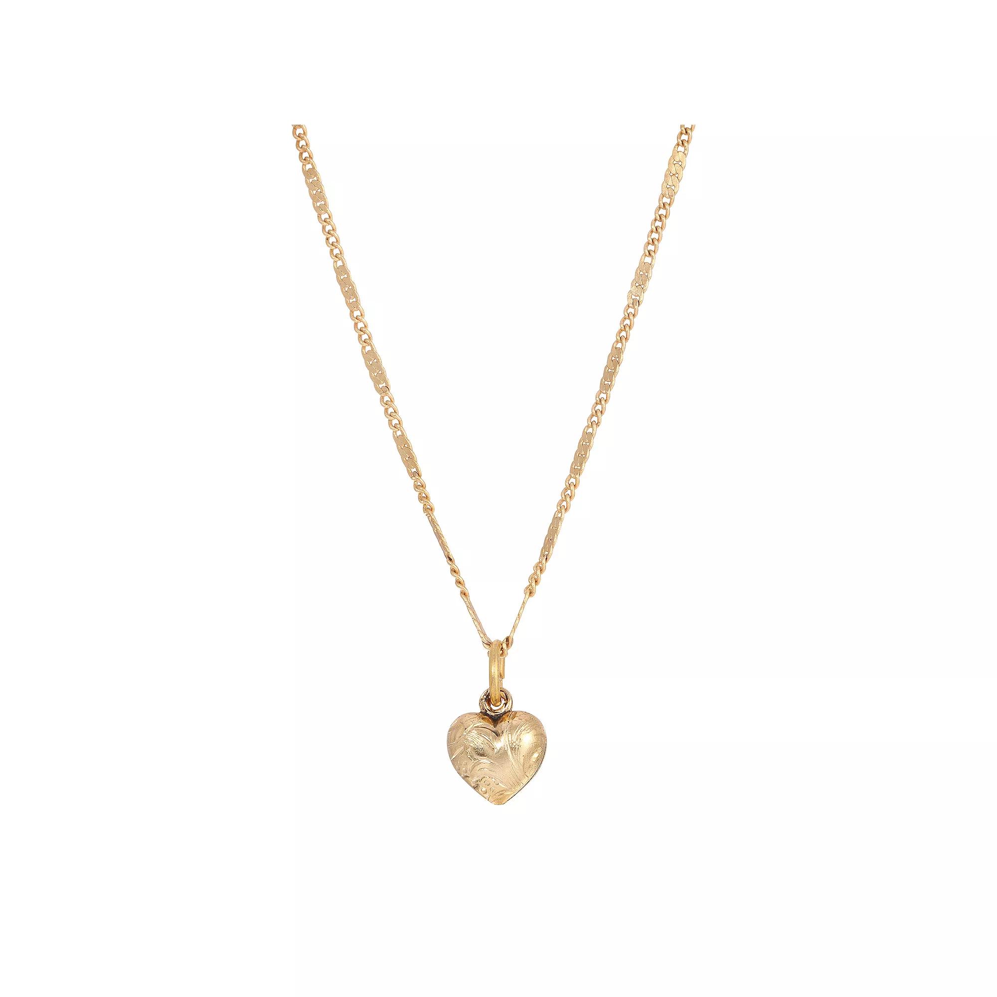 1928 Small Heart Necklace, Womens, Yellow Product Image