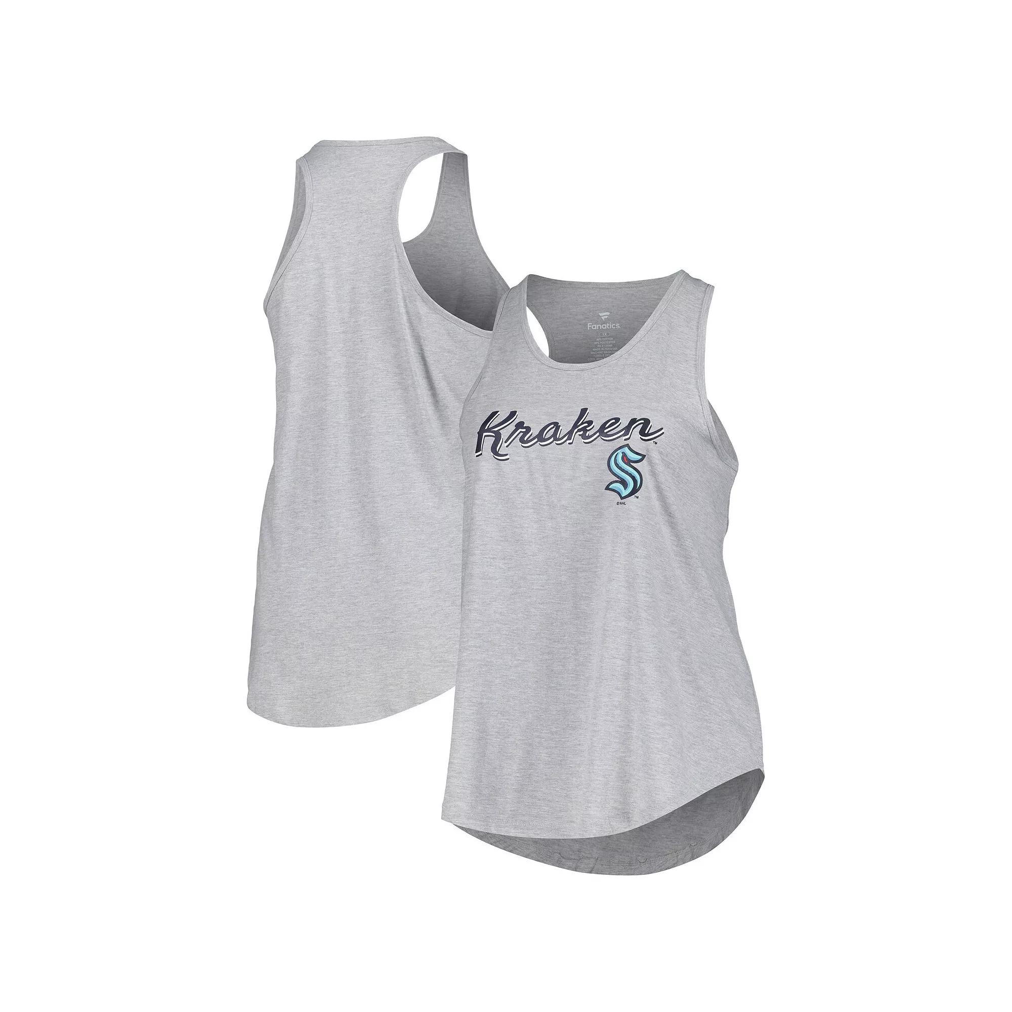 Women's Fanatics Branded Heather Gray Seattle Kraken Plus  Product Image