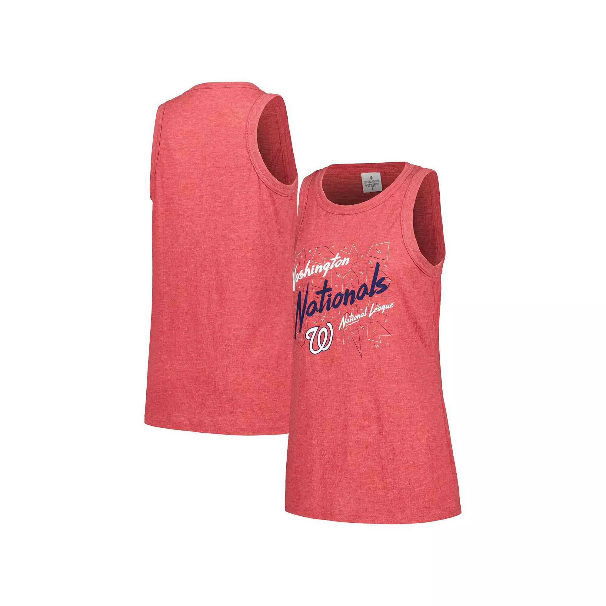 Women's Soft as a Grape Red Washington Nationals Gauze High Neck Tank Top,  Product Image