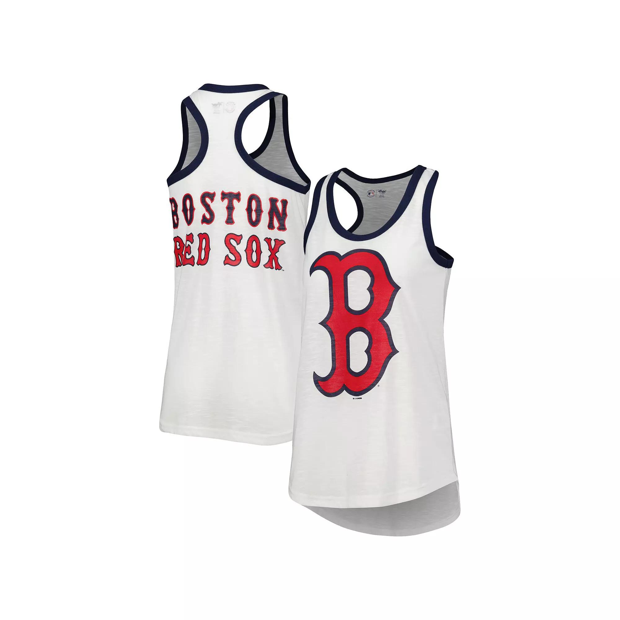 Women's G-III 4Her by Carl Banks White Boston Red Sox Tater Racerback Tank Top, Size: Large Product Image