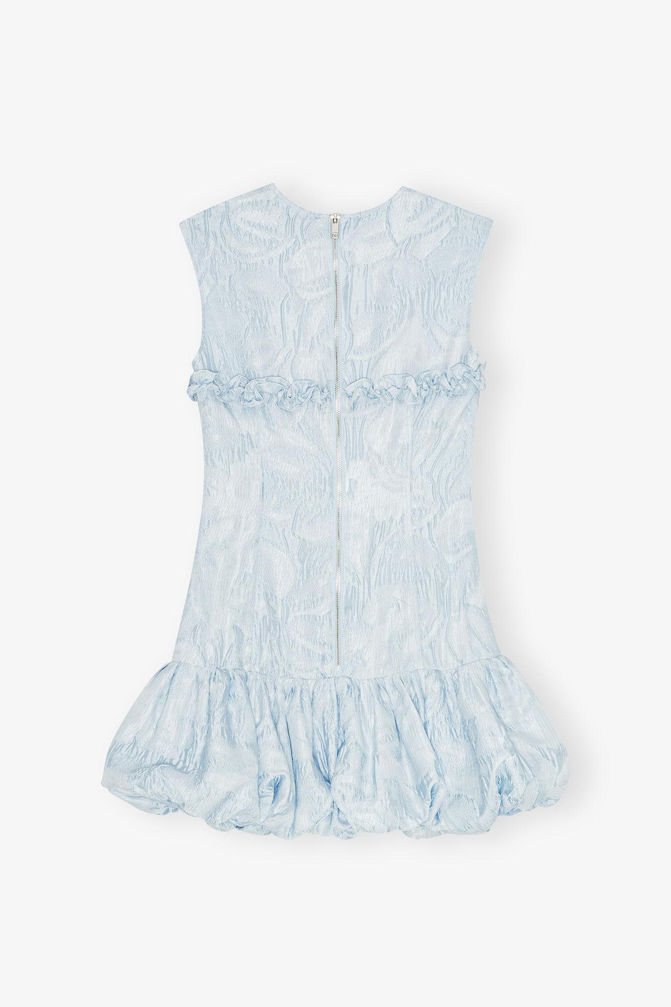 Blue Textured Cloque Corset Mini Dress Product Image