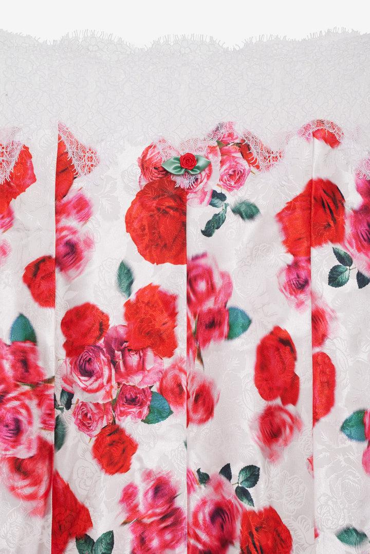 Carol Midi Slip Skirt — Red Product Image