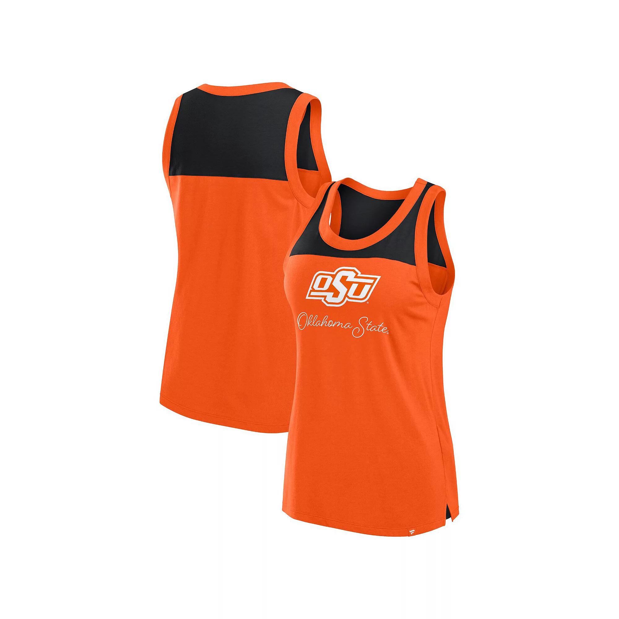 Women's Fanatics Orange Oklahoma State Cowboys Crosley Colorblock Tank Top,  Product Image