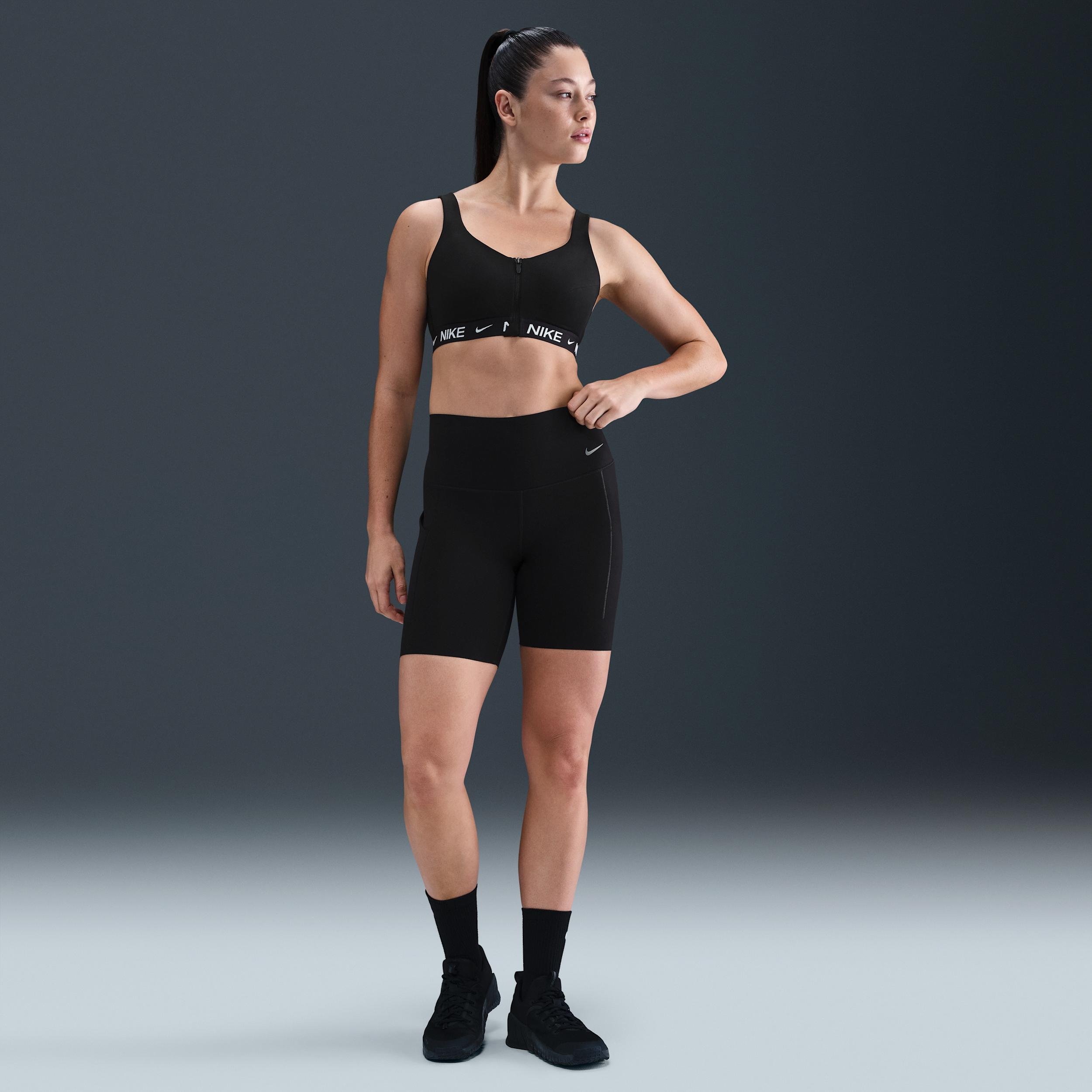 Nike Womens Indy High Support Padded Front-Zip Sports Bra | HQ2751-010 Product Image