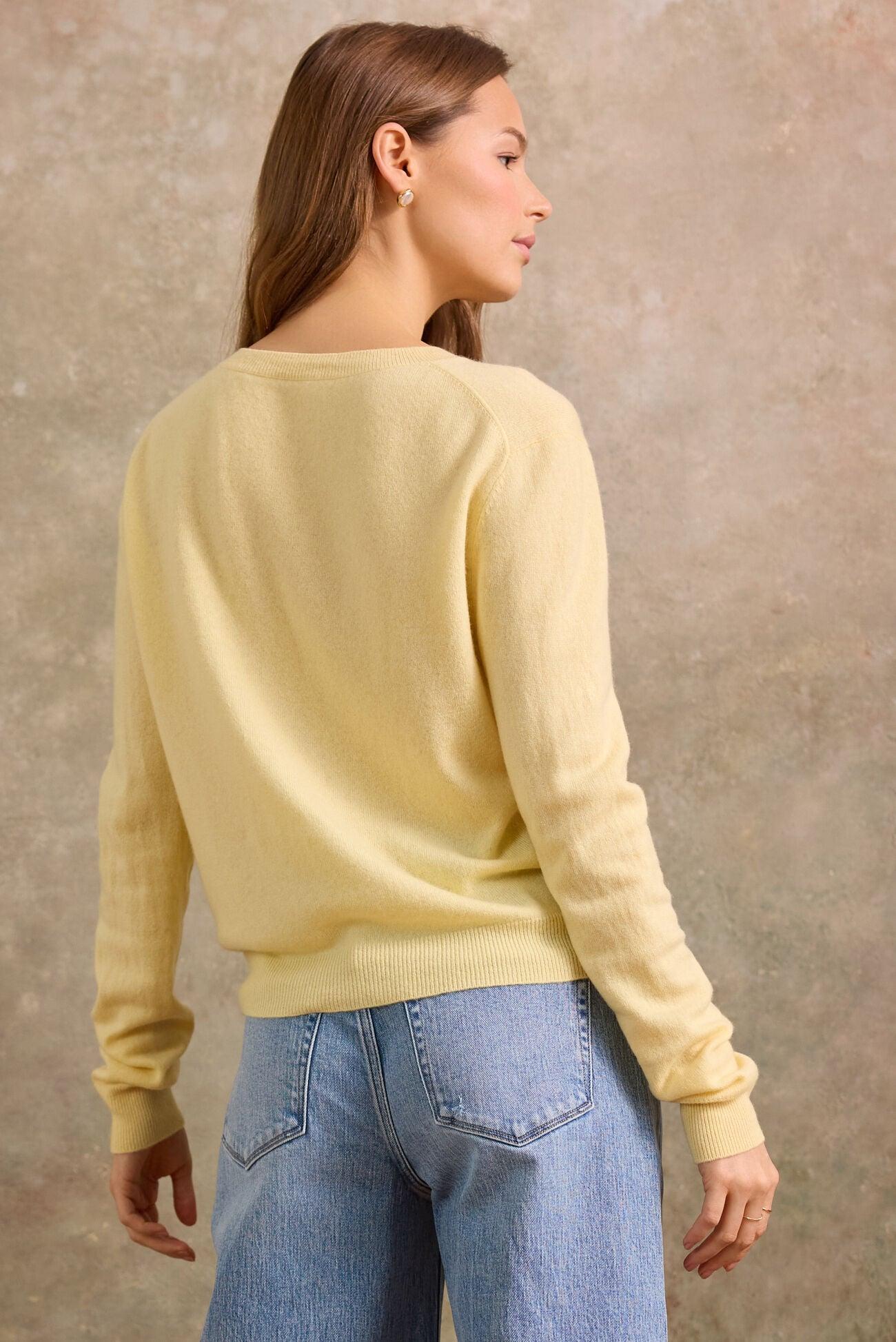 Marigold Cashmere Crew Neck Sweater Product Image