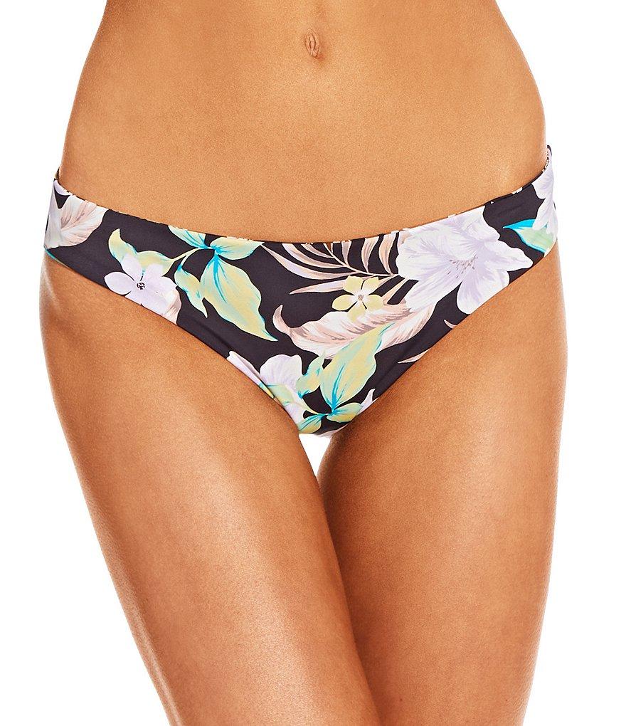 Billabong Shadow Tropical Floral Print Reversible Lowrider Hipster Swim Bottom Product Image