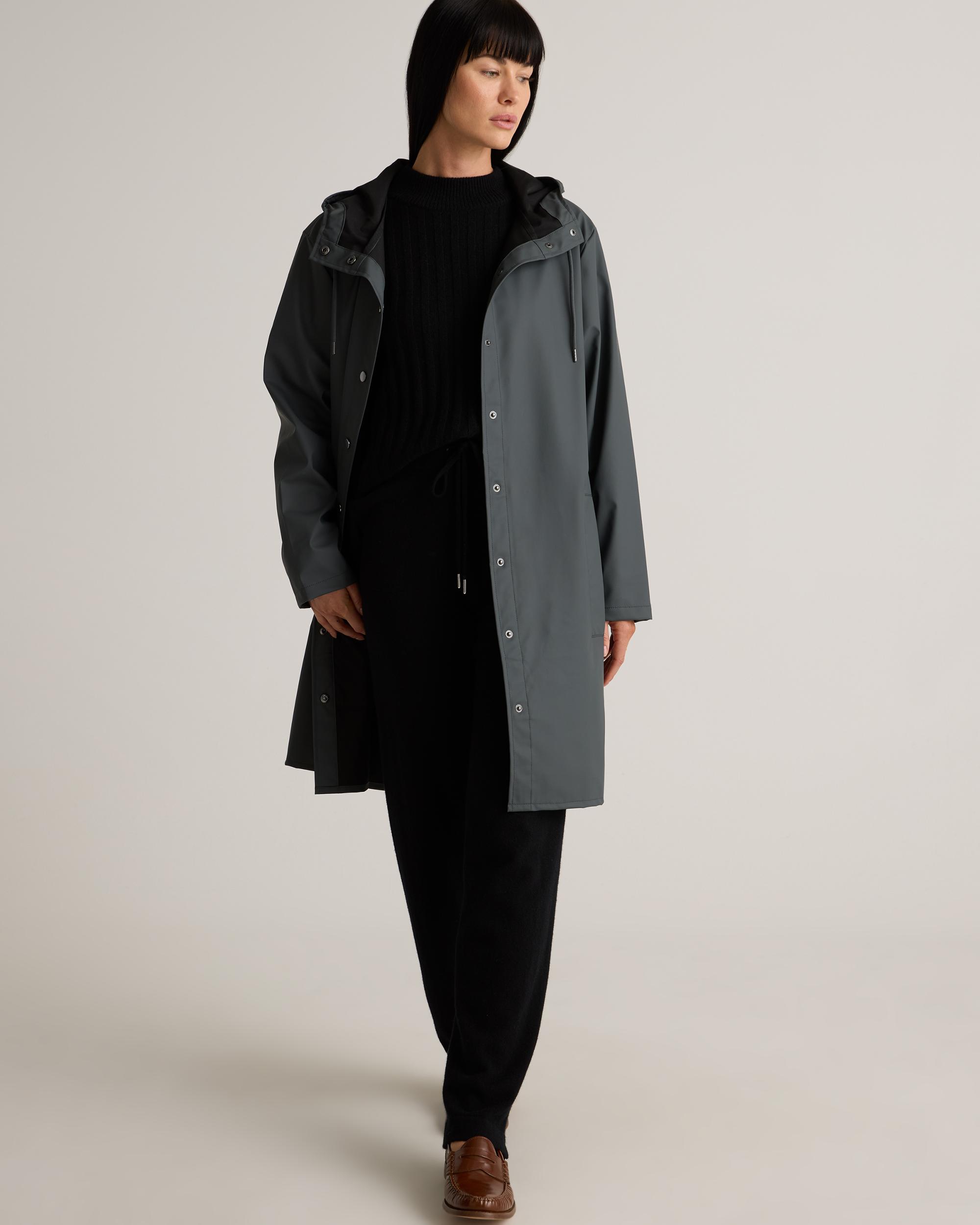 Quince | Women's Waterproof Rubberized Long Rain Jacket Recycled Polyester Product Image