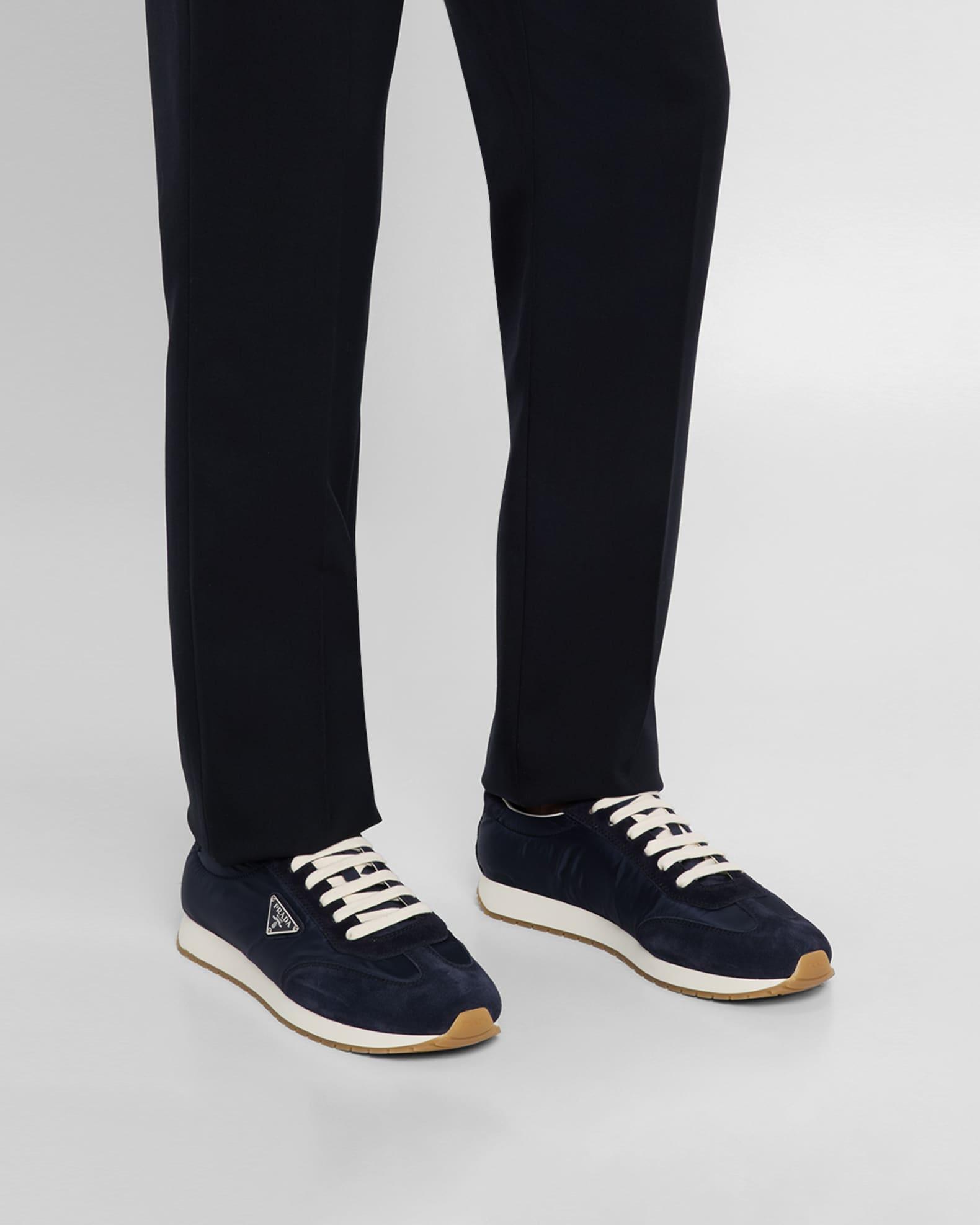 Men's Rank Nylon and Leather Low-Top Sneakers Product Image