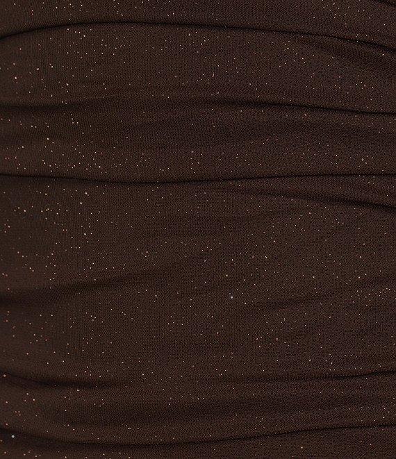 Jump Glitter Ruched Asymmetrical Hem Bodycon Dress Product Image