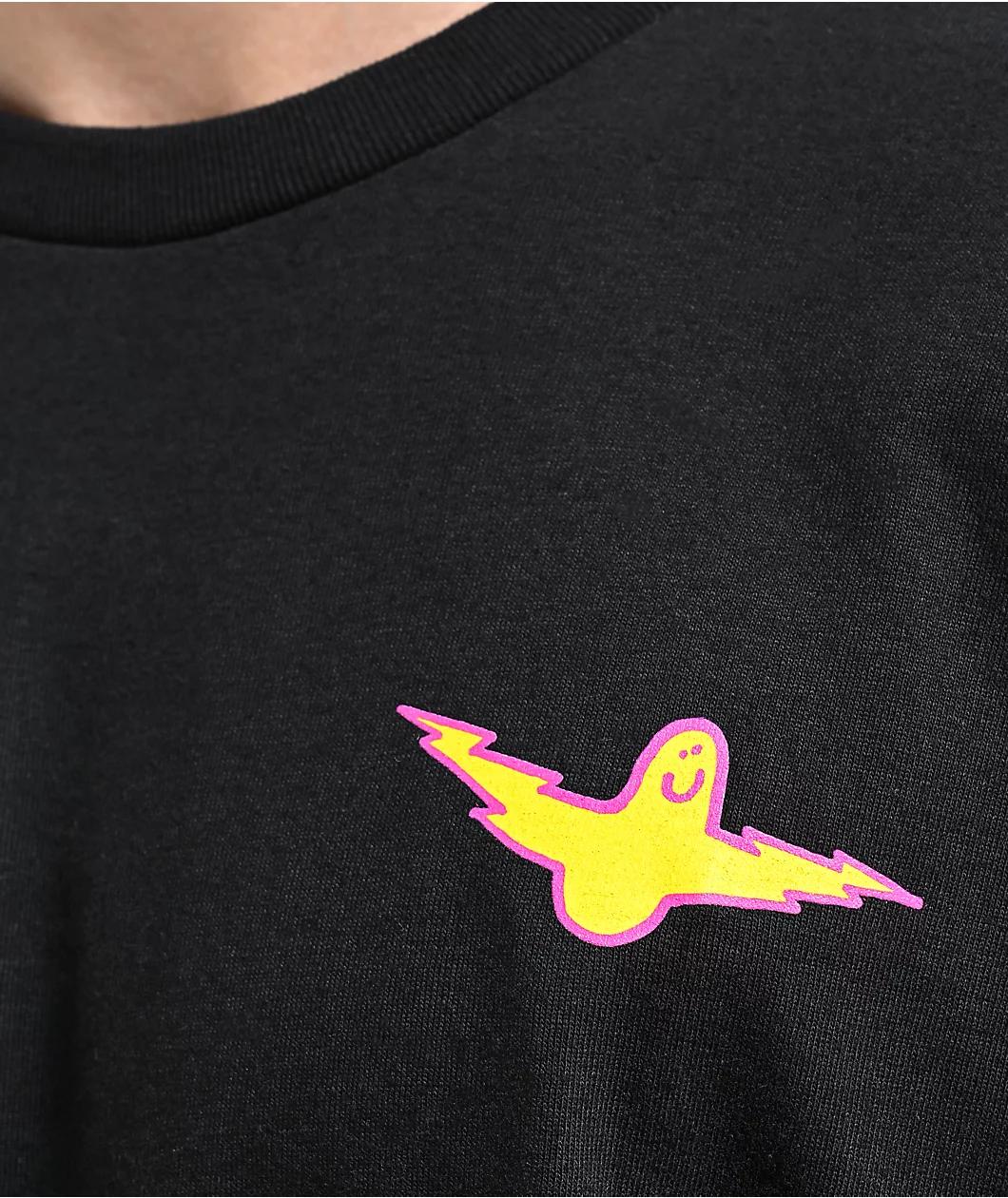 Krooked Bird Lightening Black T-Shirt Product Image