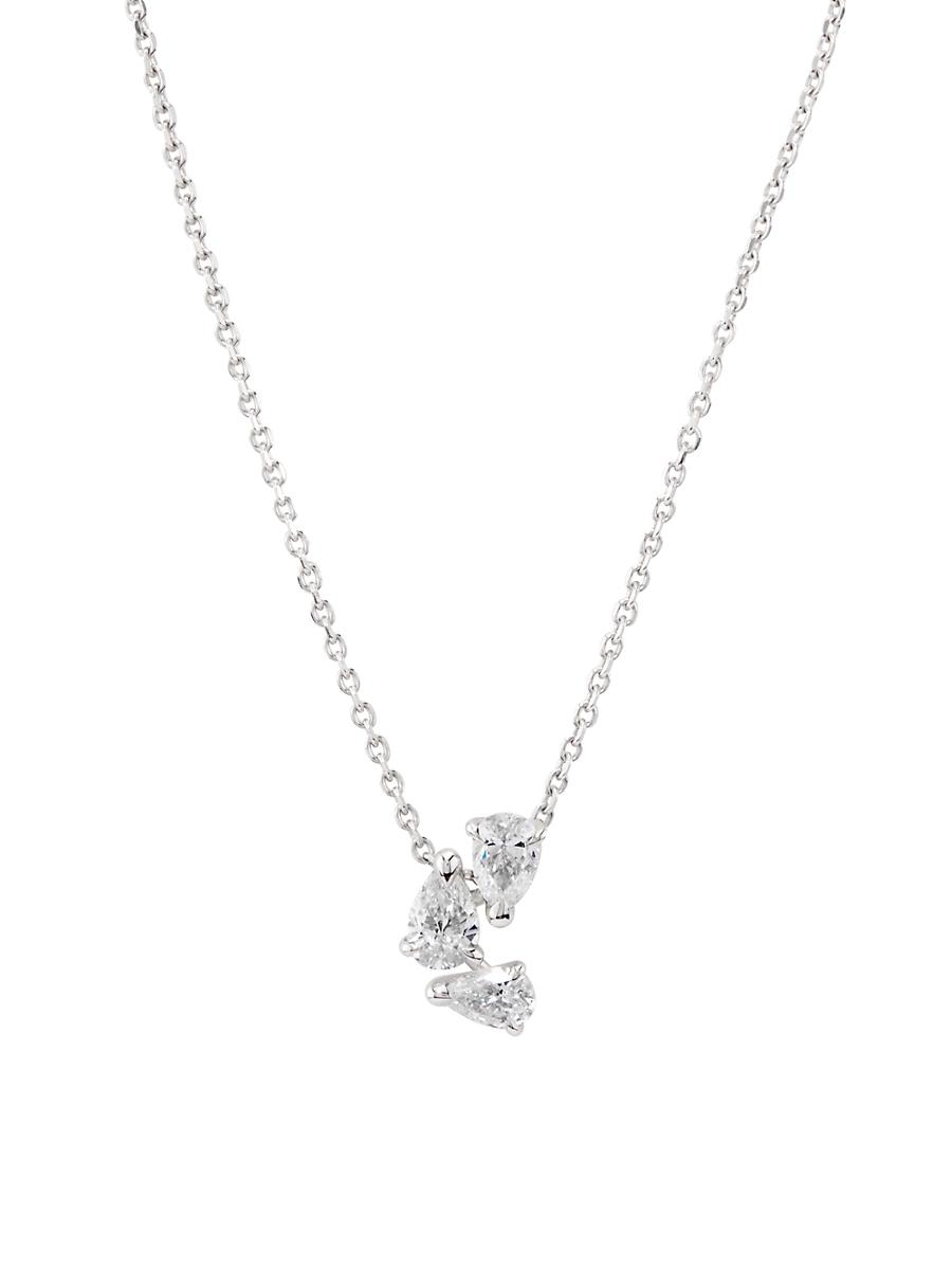 Womens Serti Sur Vide 18K White Gold & 0.75 TCW Diamond Pendant Necklace Product Image