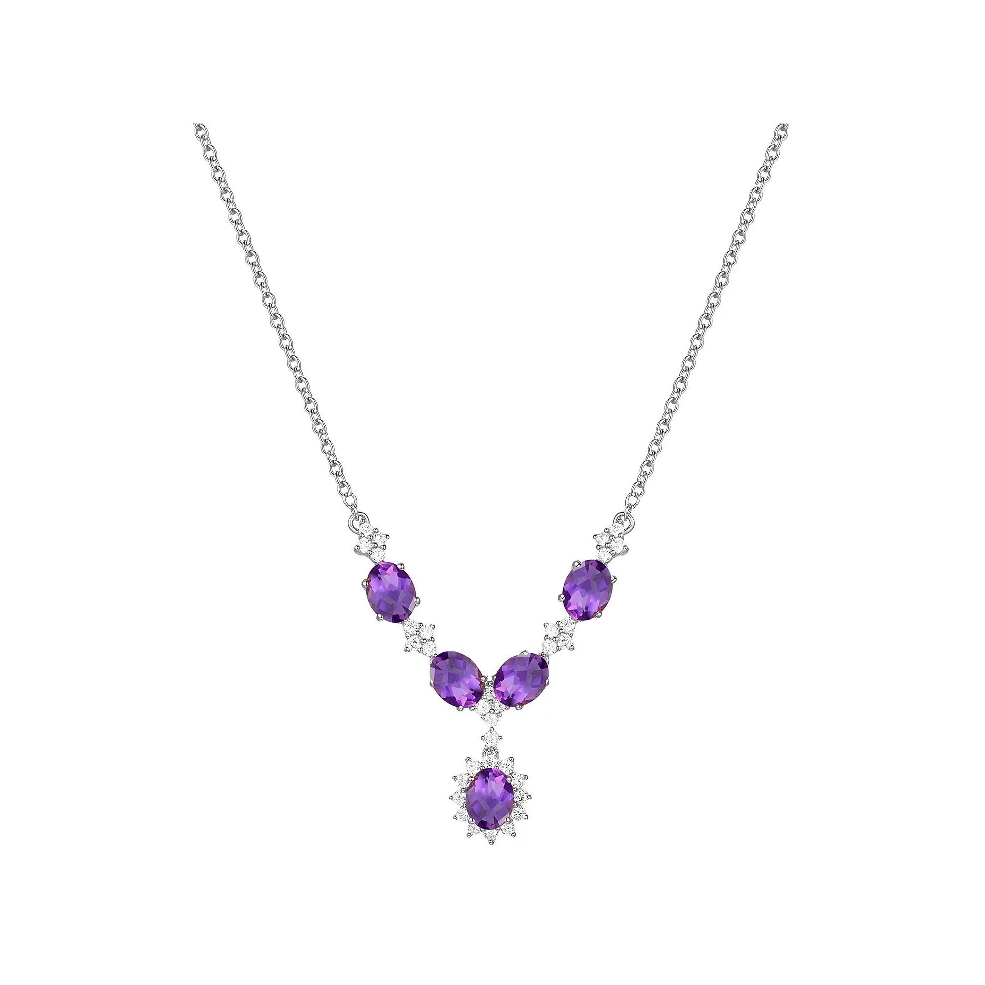 Sterling Silver Amethyst Necklace, Women's, Size: 15" Product Image